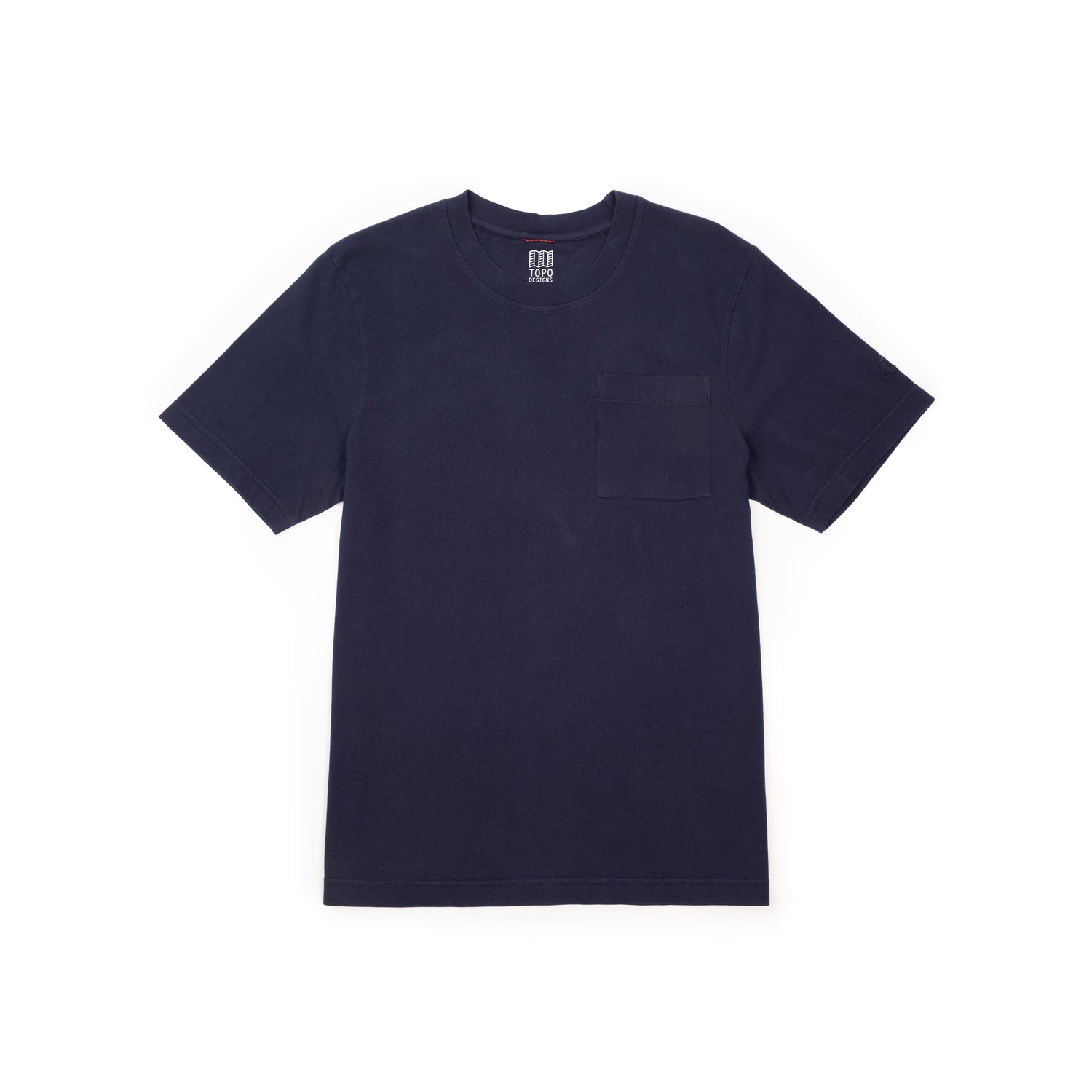 Front View of Topo Designs Dirt Pocket Tee Short Sleeve - Men's in "Midnight"