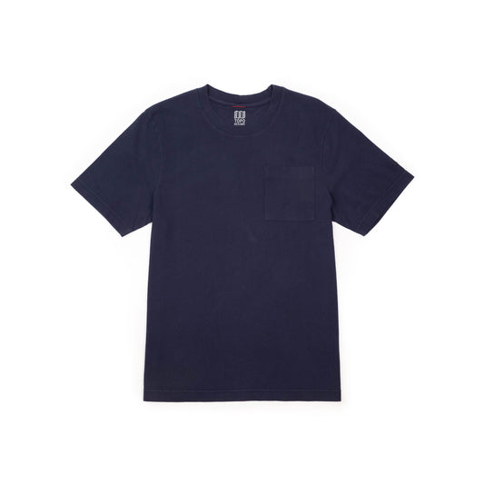 Front View of Topo Designs Dirt Pocket Tee Short Sleeve - Men's in "Midnight"