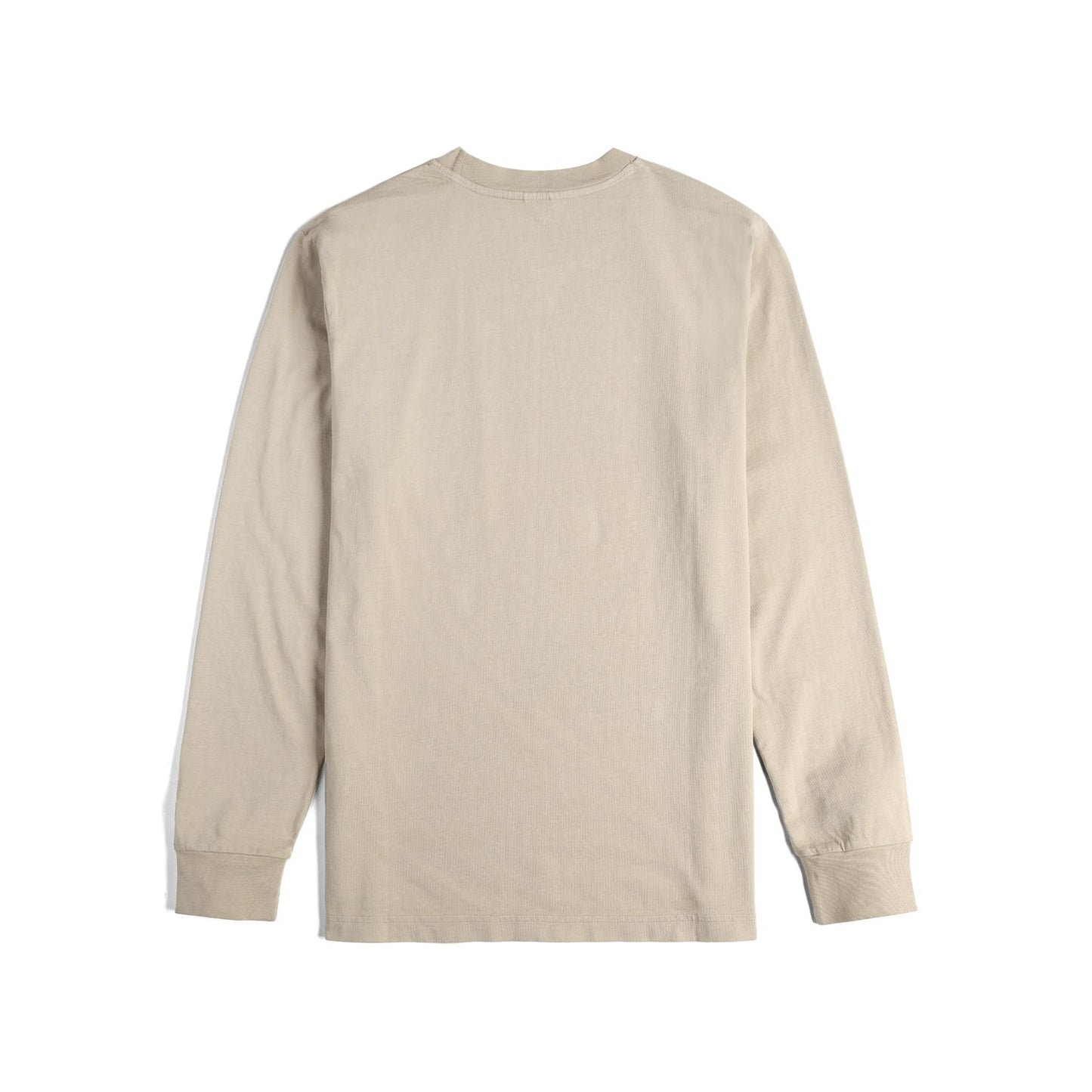 Back View of Topo Designs Dirt Pocket Tee Long Sleeve - Men's in "Cobblestone"
