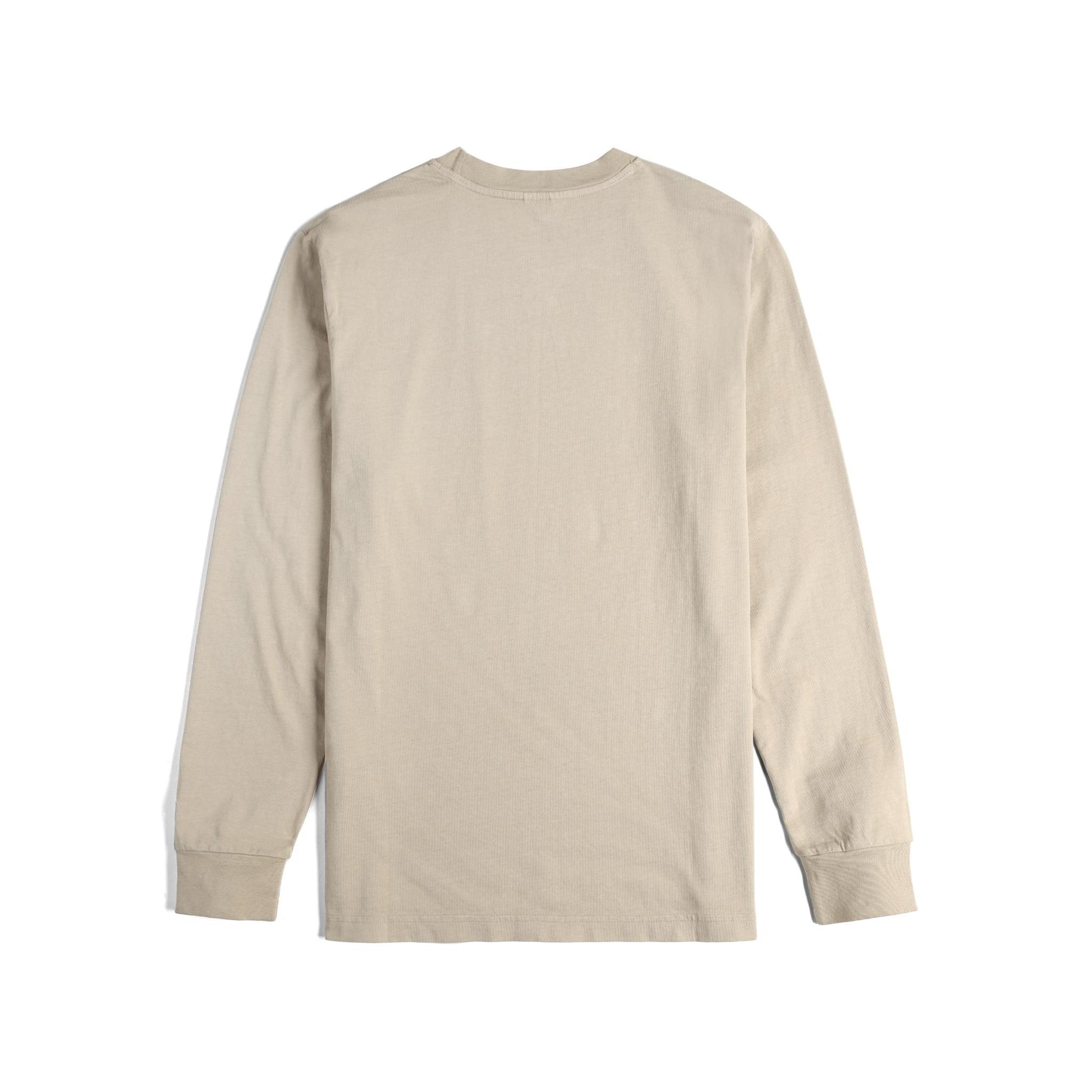 Back View of Topo Designs Dirt Pocket Tee Long Sleeve - Men's in "Cobblestone"