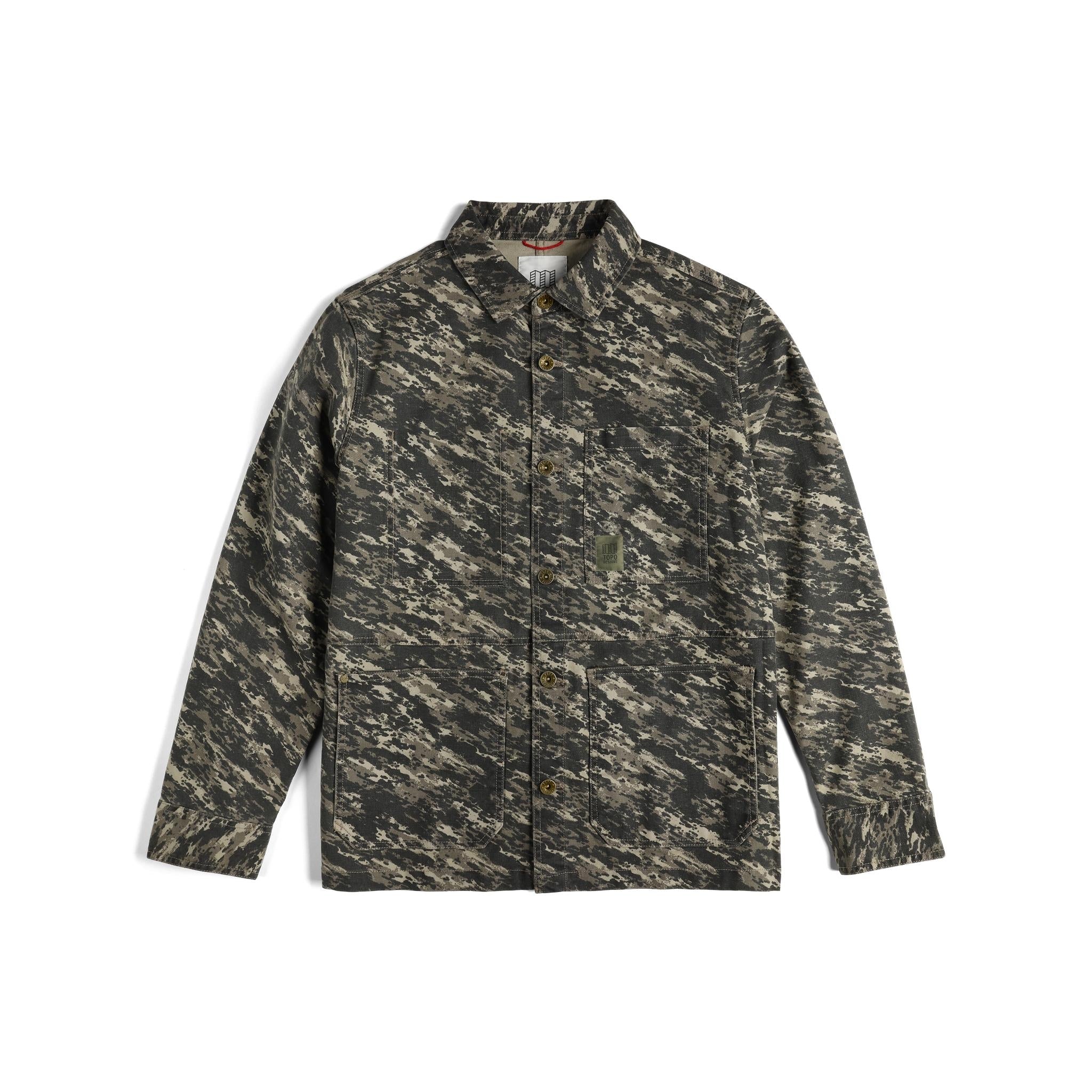 Front View of Topo Designs Utility Jacket - Men's in "Beetle Yukon"