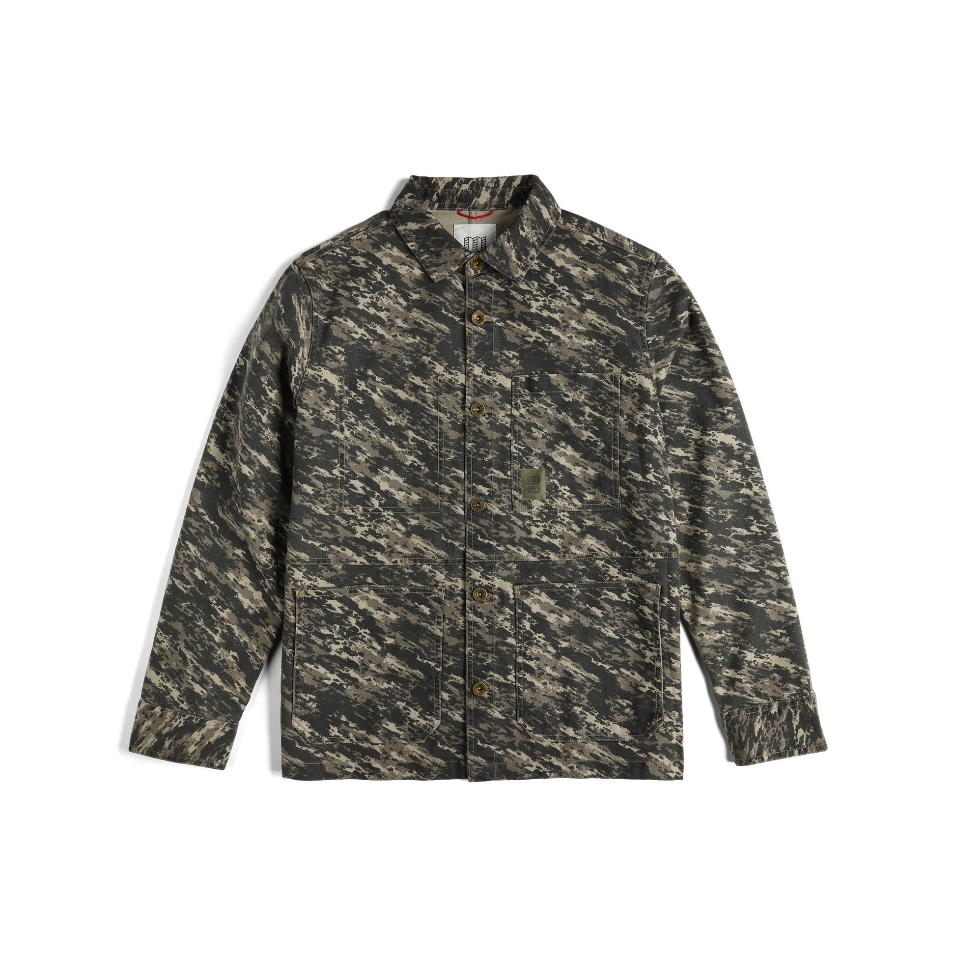 Front View of Topo Designs Utility Jacket - Men's in "Beetle Yukon"