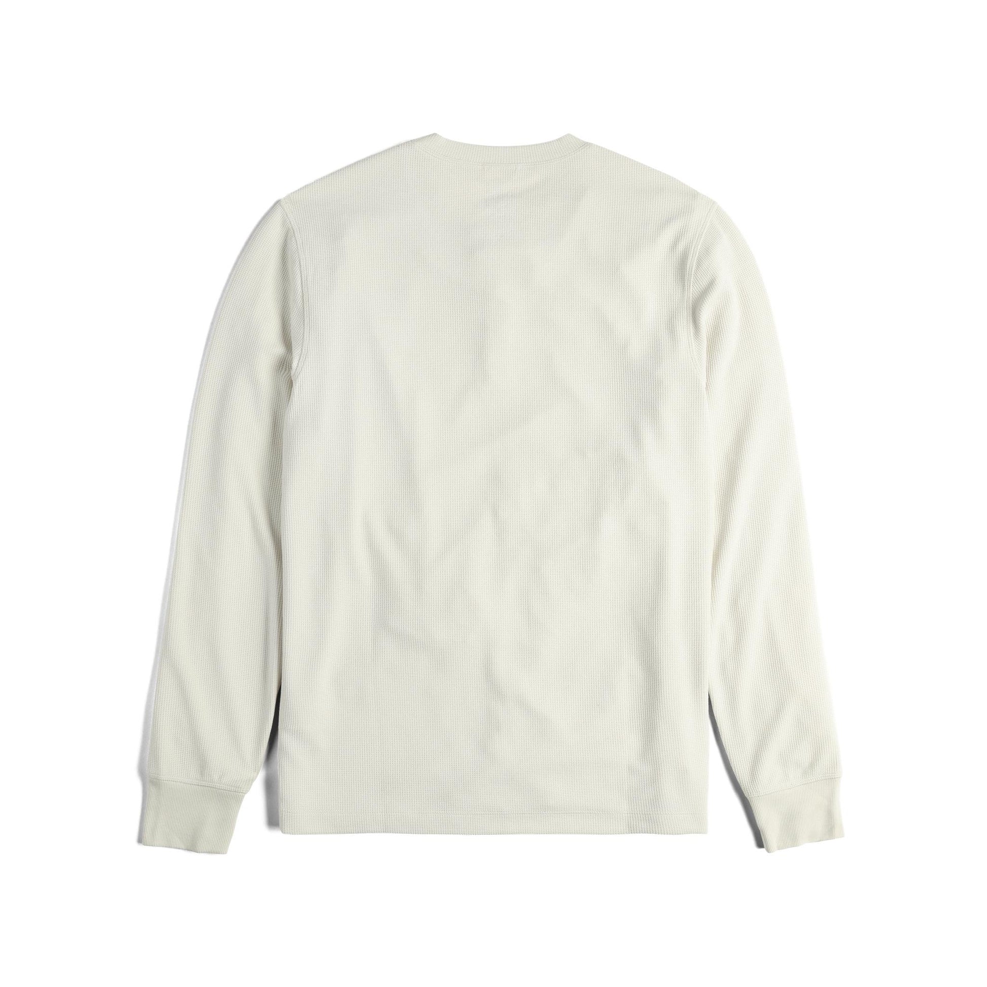 Back View of Topo Designs Global Waffle Henley - Men's in "Bone White"