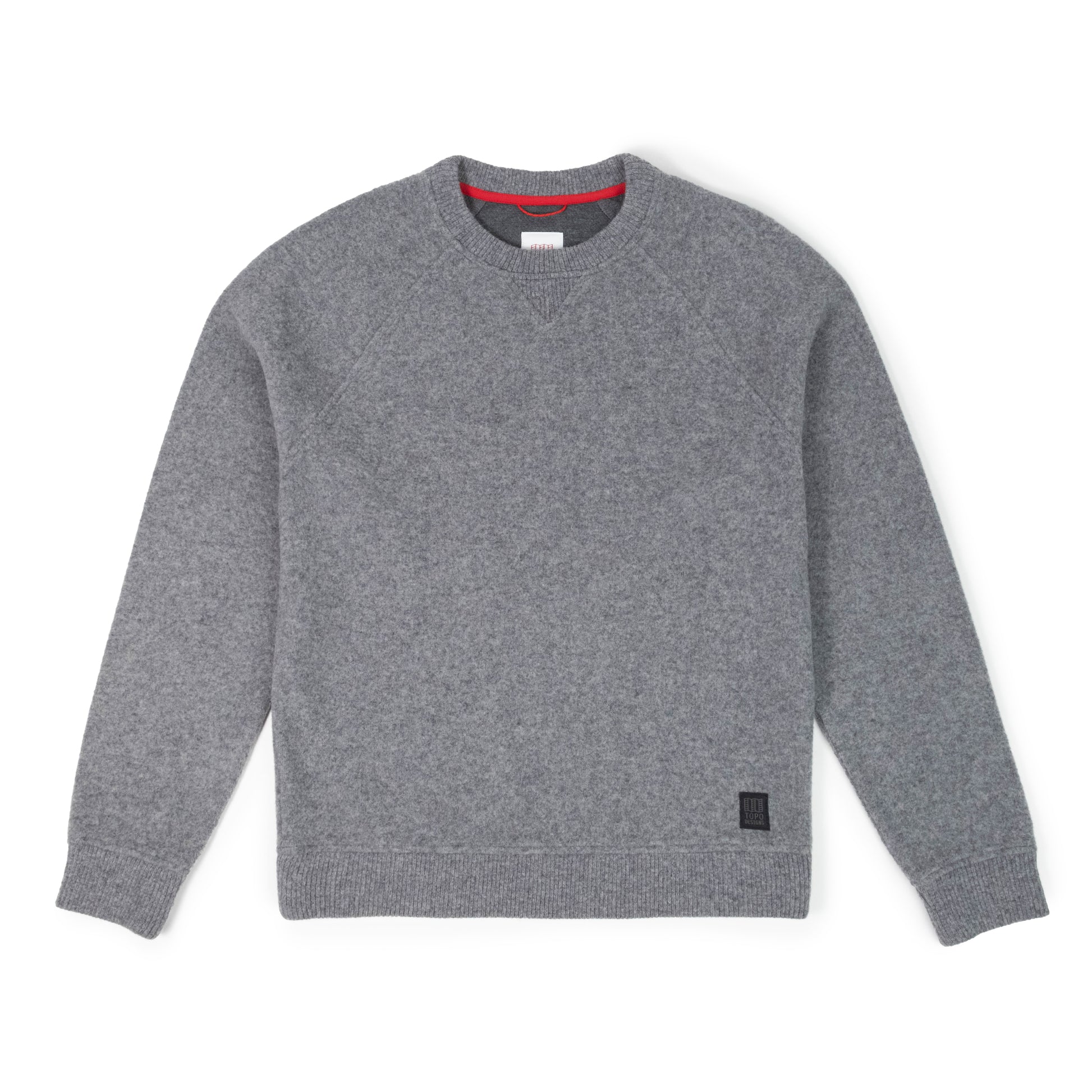 Front View of Topo Designs Global Wool Sweater - Men's in "Gray"