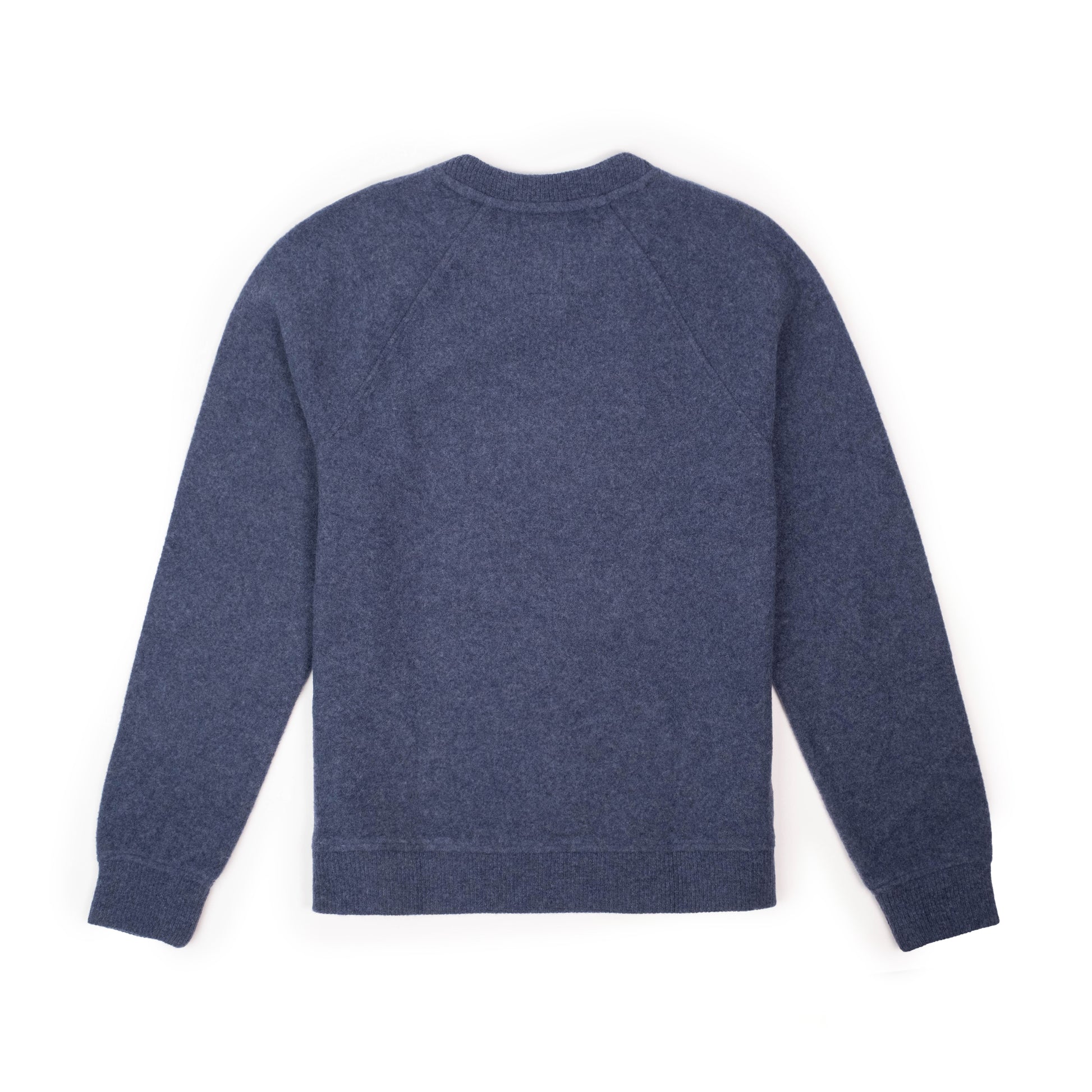 Back View of Topo Designs Global Wool Sweater - Men's in "Midnight"