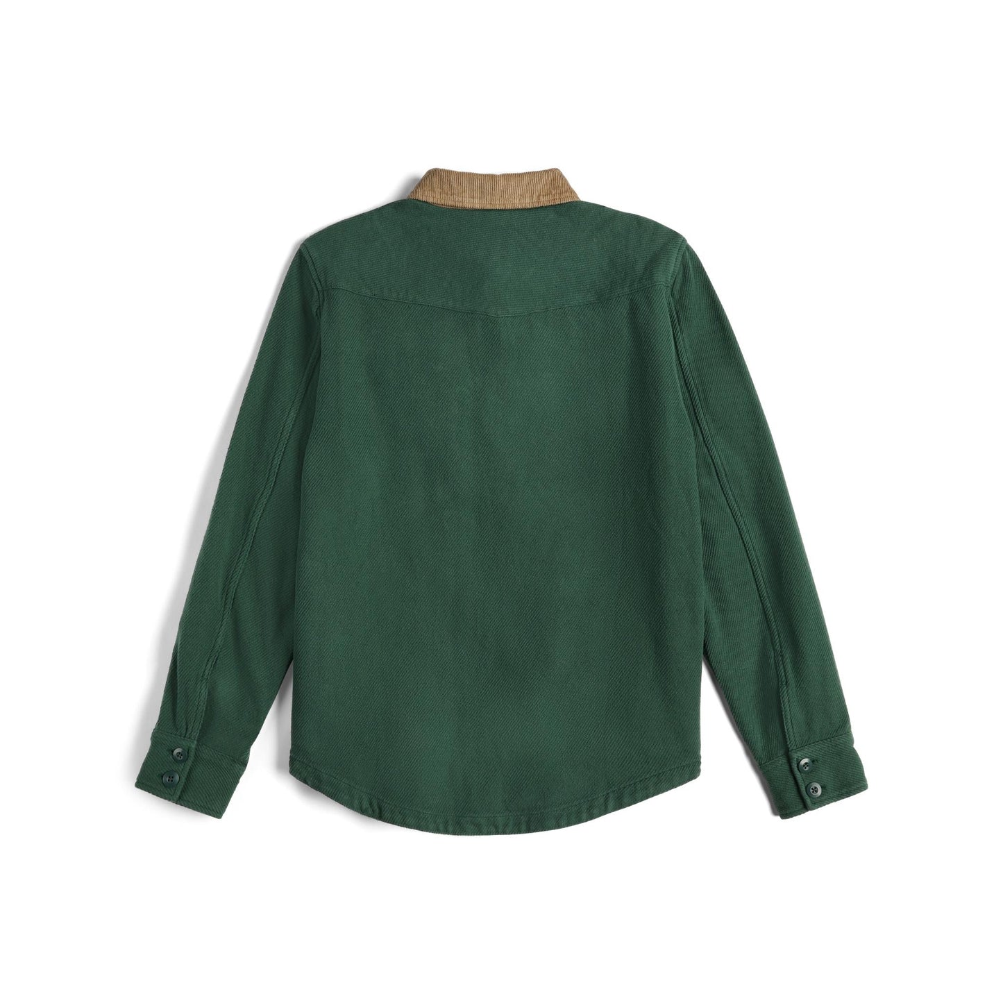 Back View of Topo Designs Onlooker Twill Shirt Jacket - Men's in "Forest"
