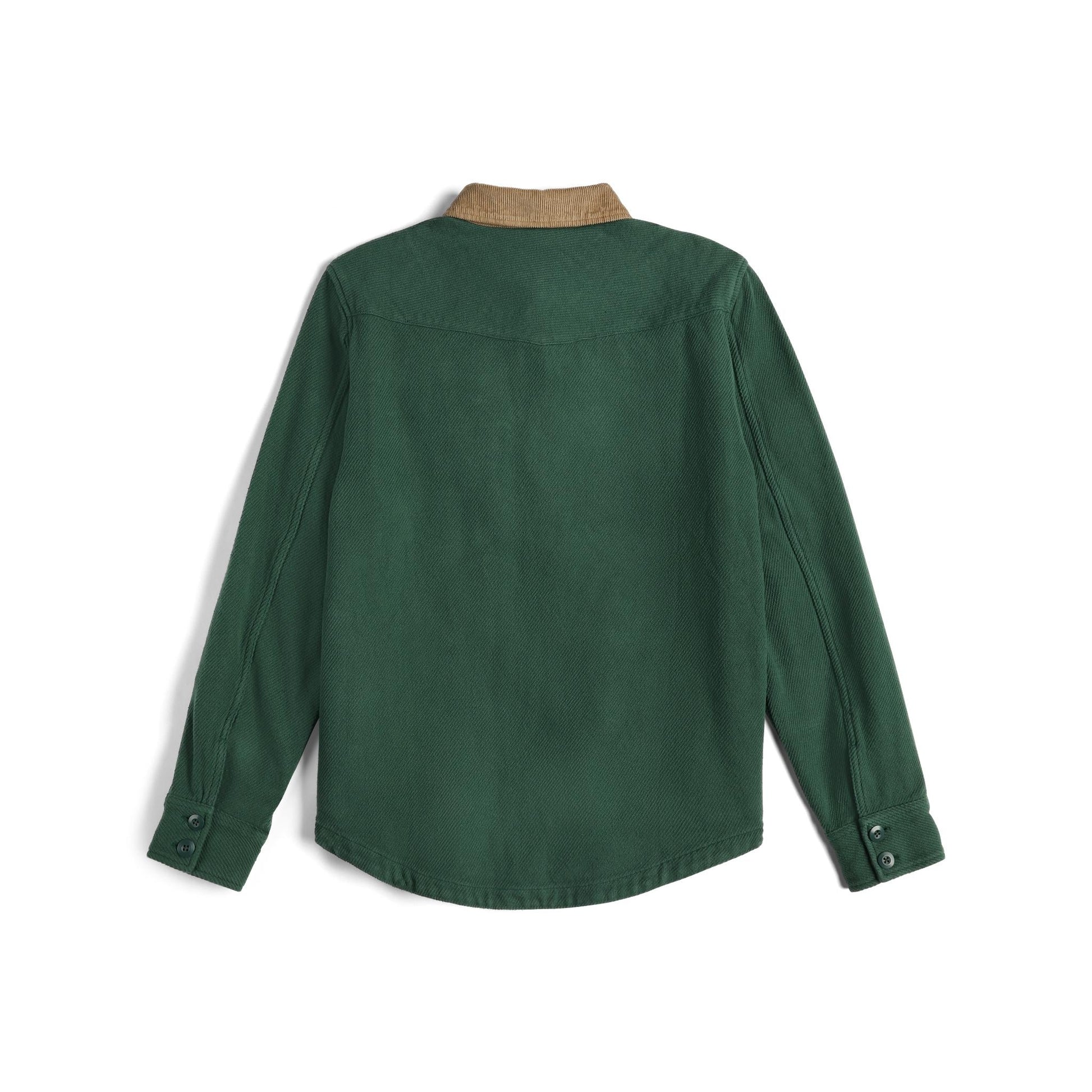 Back View of Topo Designs Onlooker Twill Shirt Jacket - Men's in "Forest"