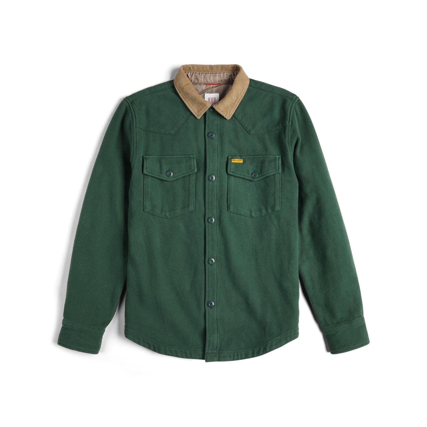 Front View of Topo Designs Onlooker Twill Shirt Jacket - Men's in "Forest"