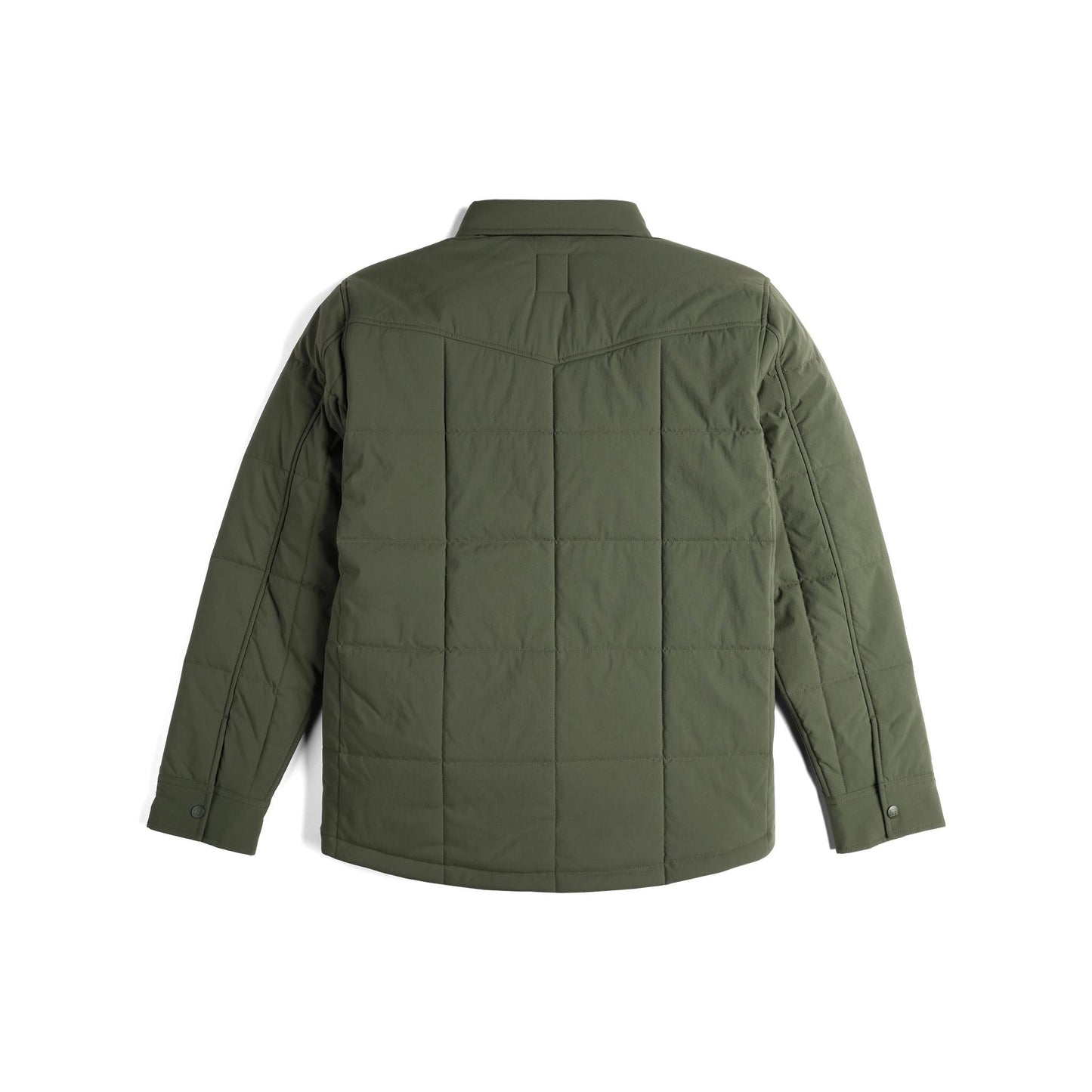Back View of Topo Designs Puffer Shirt Jacket - Men's in "Beetle"
