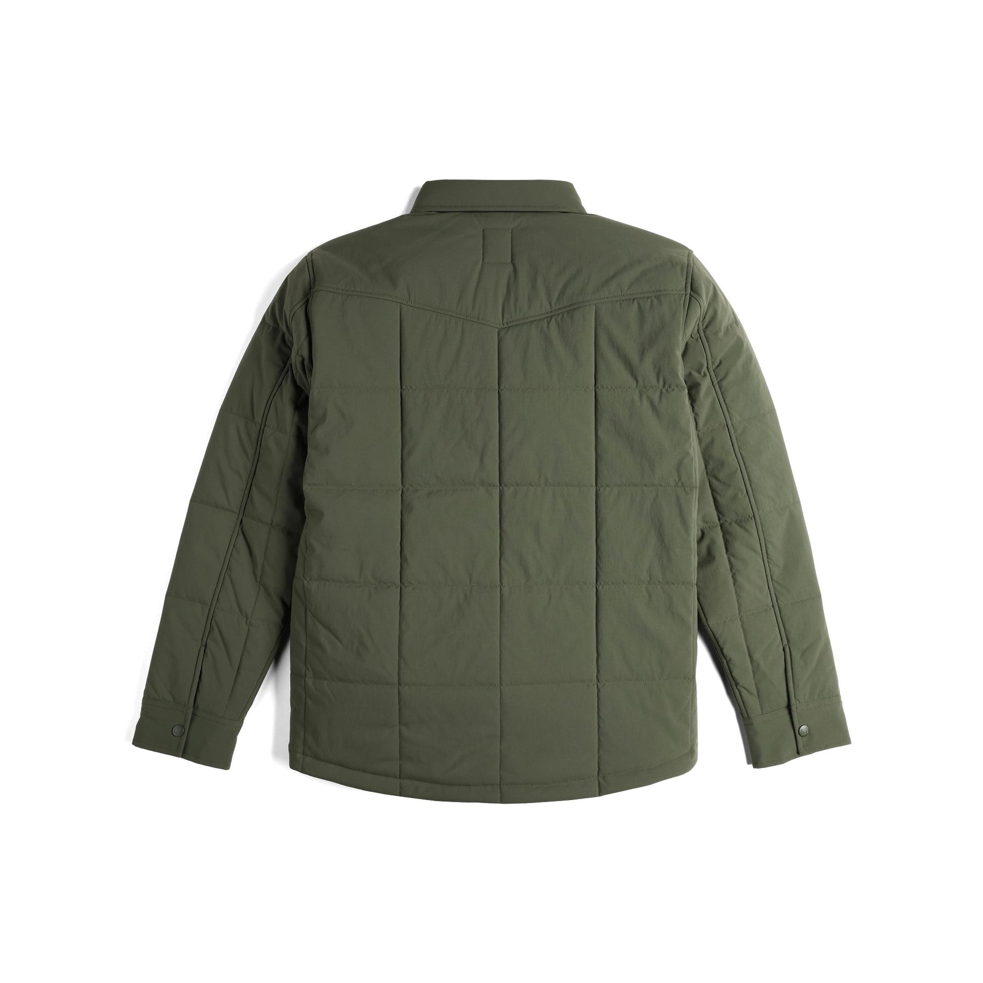 Back View of Topo Designs Puffer Shirt Jacket - Men's in "Beetle"