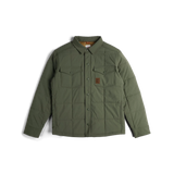 Front View of Topo Designs Puffer Shirt Jacket - Men's in "Beetle"