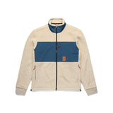 Front View of Topo Designs Summit Rise Full Zip Jacket - Men's in "Oatmeal / Pond Blue"