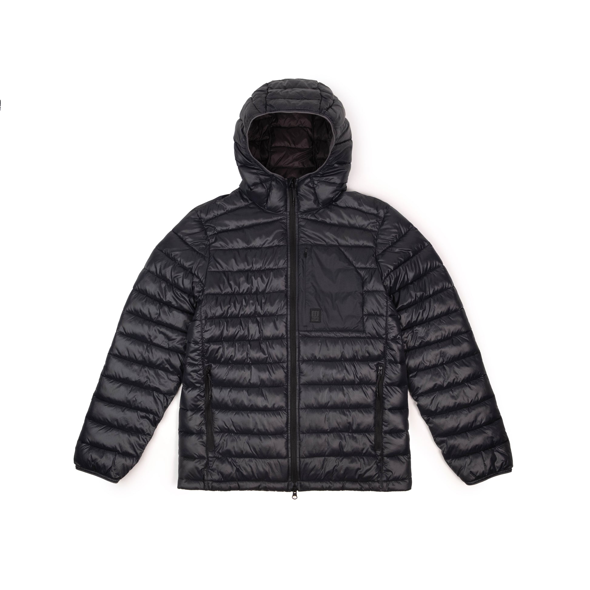 Front View of Topo Designs Townie Puffer Jacket - Men's in "Black"