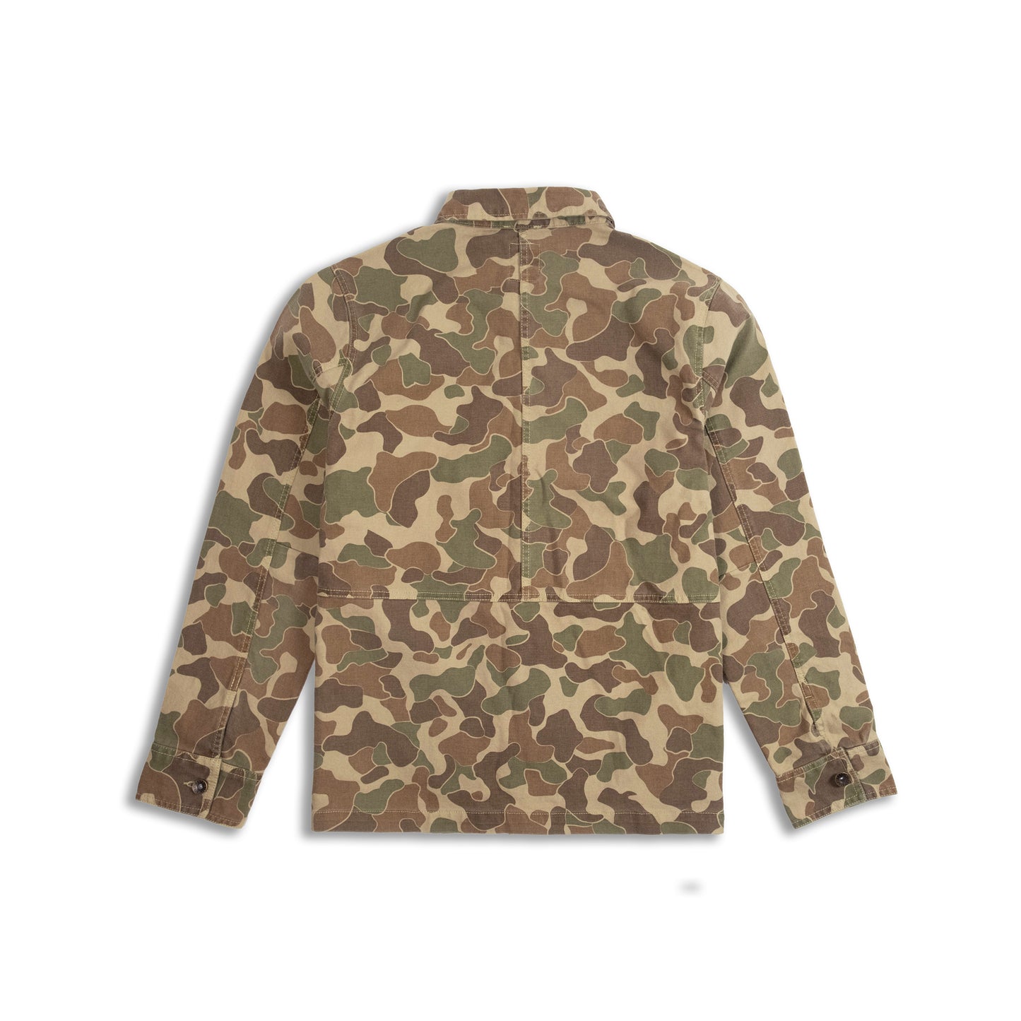 Back view of Topo Designs Utility Jacket - Men's in "Duck Camo"