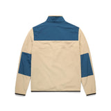 Back View of Topo Designs Vista 1/4 Zip Lightweight Fleece - Men's in "Oatmeal / Pond Blue"