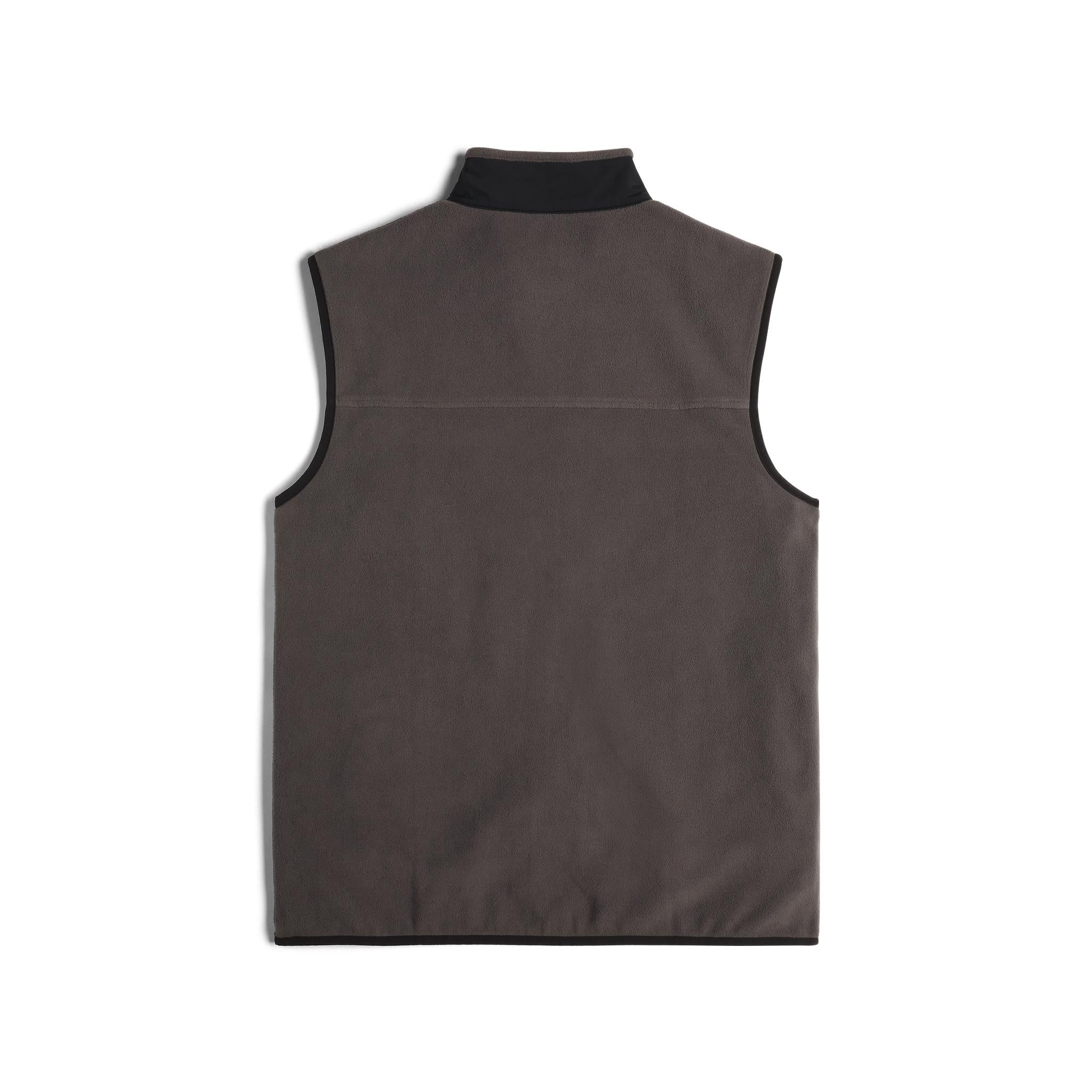 Back View of Topo Designs Vista Lightweight Fleece Vest - Men's in "Charcoal / Black"