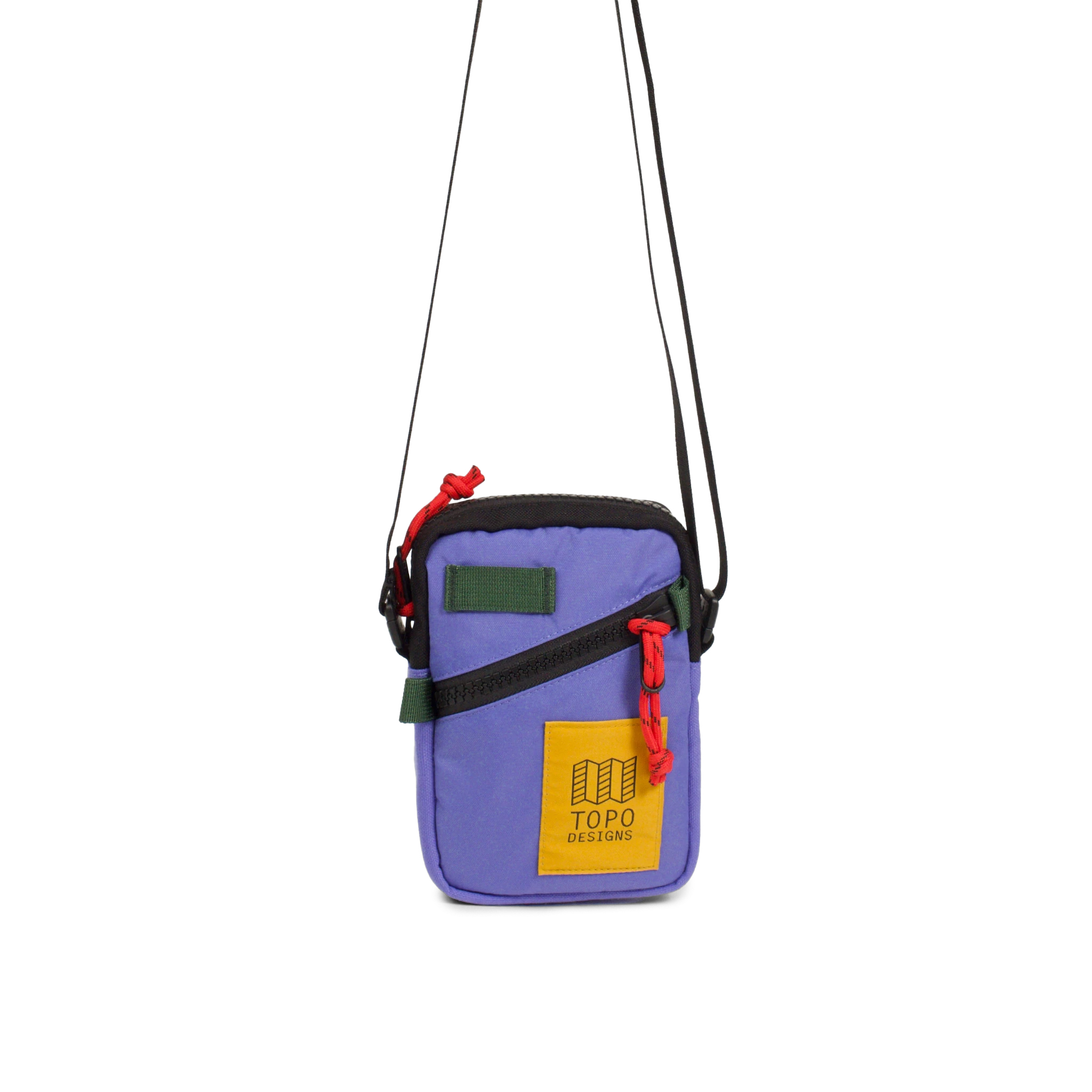Front View of Topo Designs Mini Shoulder Bag in "Very Peri / Forest"