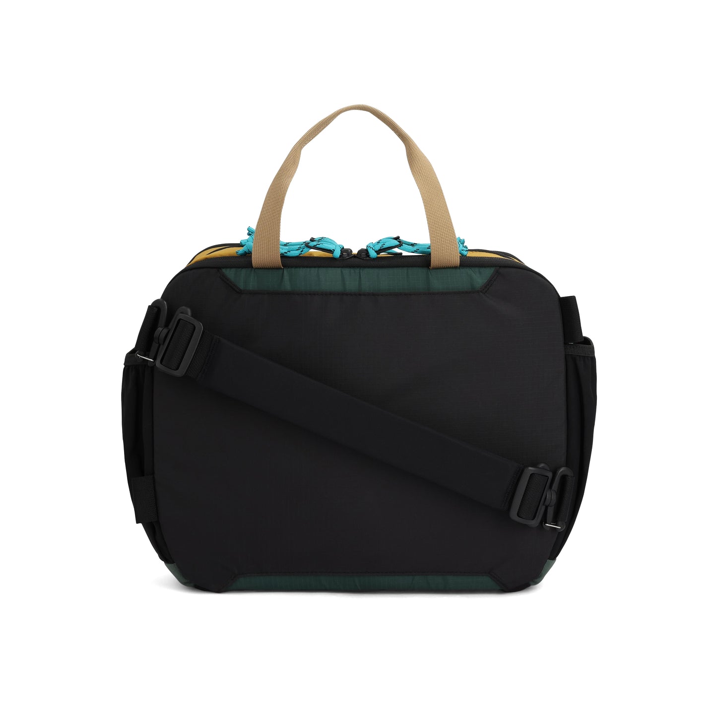 Back View of Topo Designs Mountain Cross Bag in "Mustard / Forest"