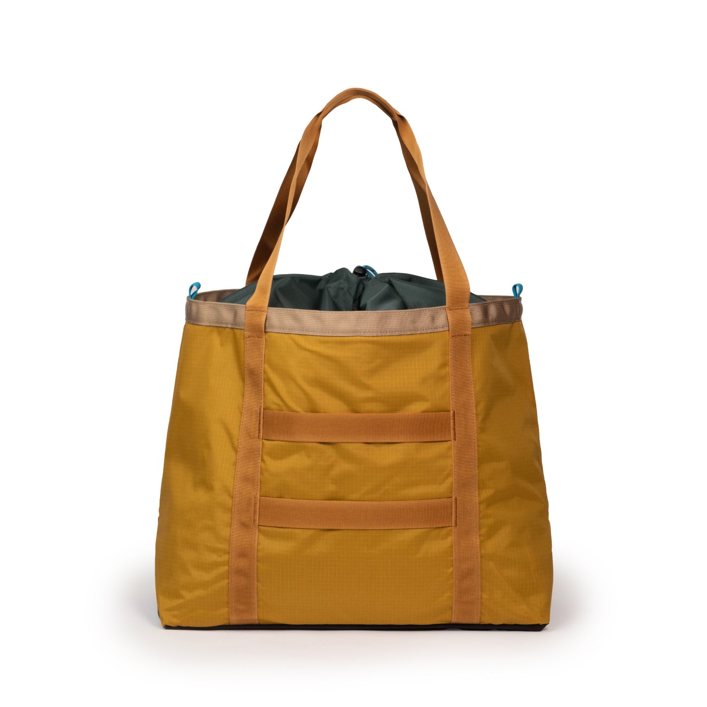 Back View of Topo Designs Mountain Utility Tote in "Mustard / Forest"