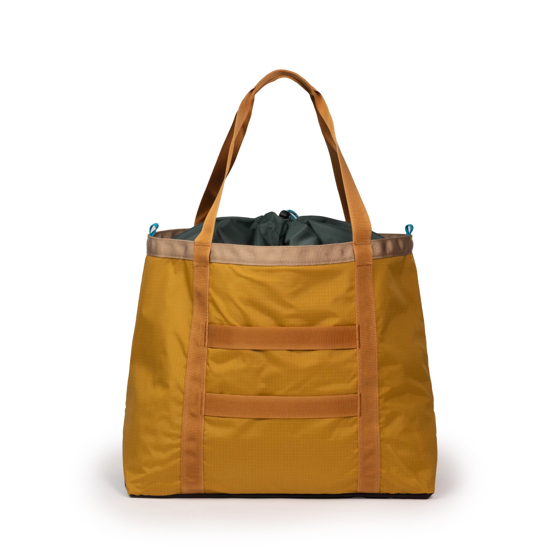 Back View of Topo Designs Mountain Utility Tote in "Mustard / Forest"