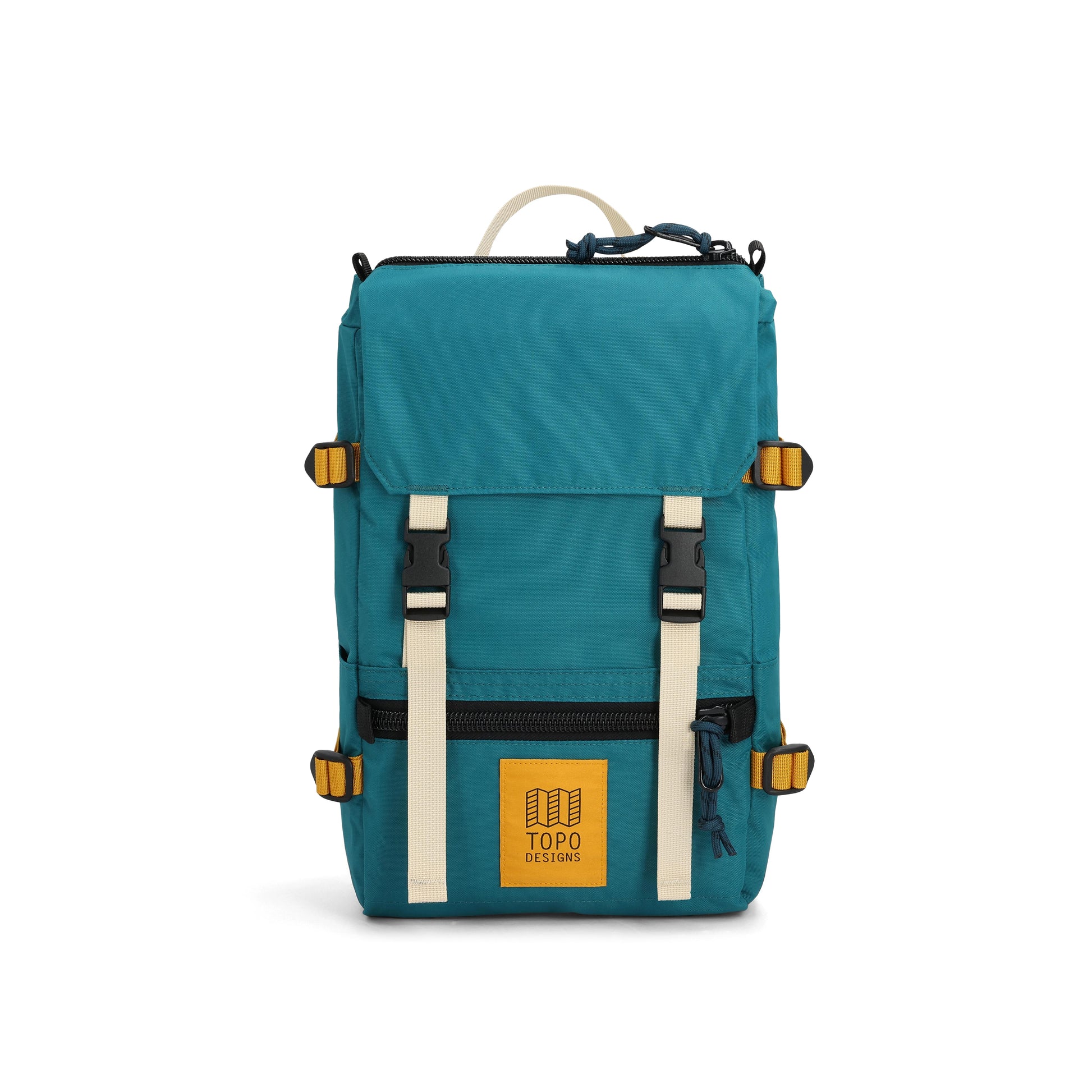 Front View of Topo Designs Rover Pack Mini in "Spruce"