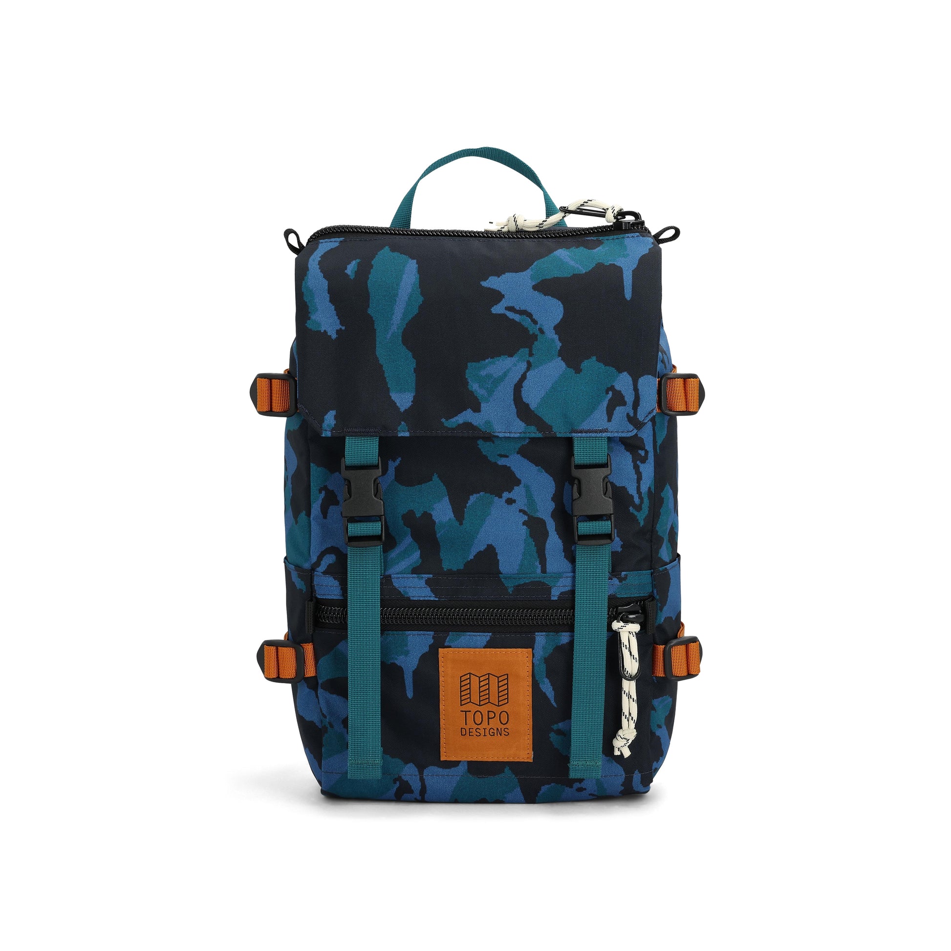 Front View of Topo Designs Rover Pack Mini in "Midnight Tectonic"