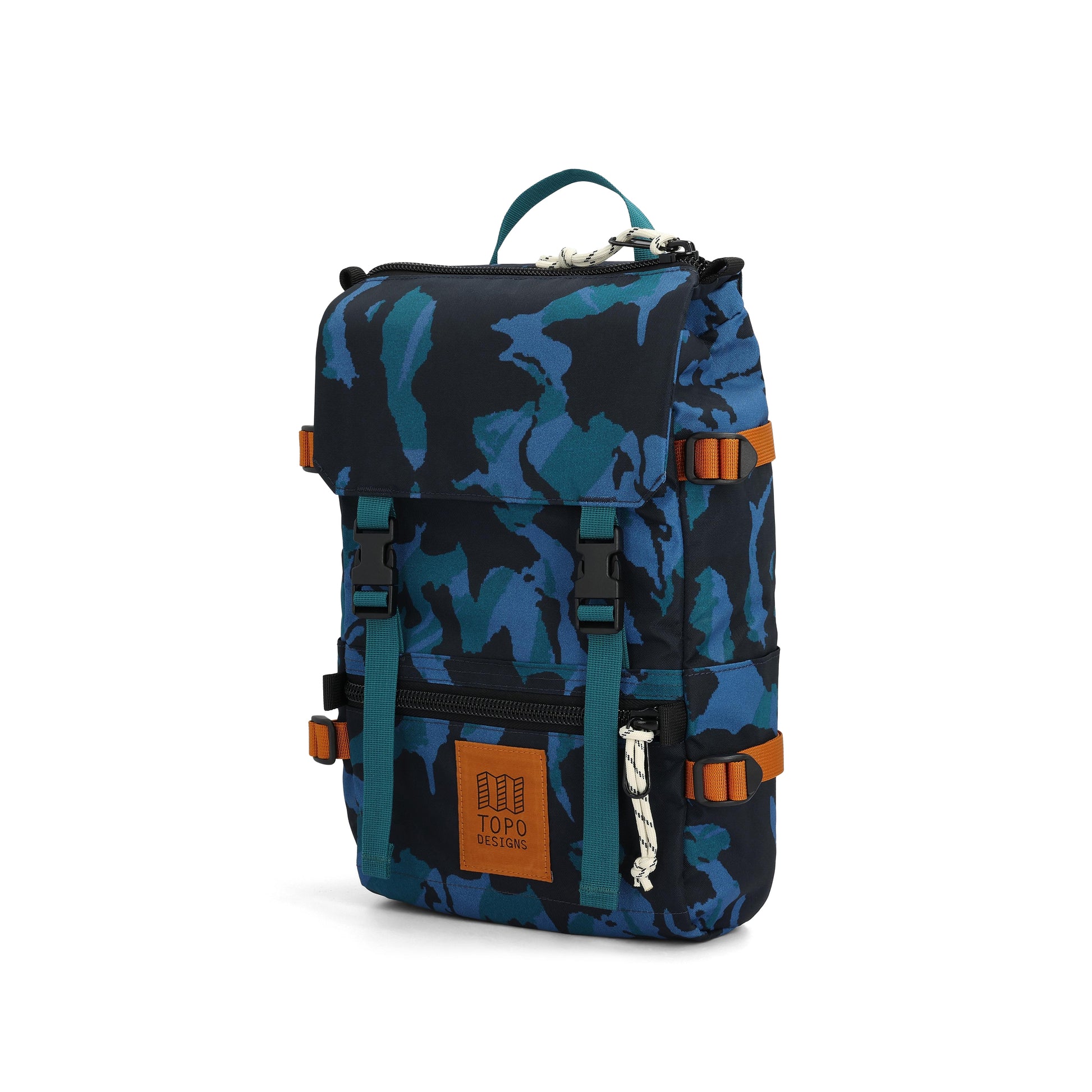 Front View of Topo Designs Rover Pack Mini in "Midnight Tectonic"