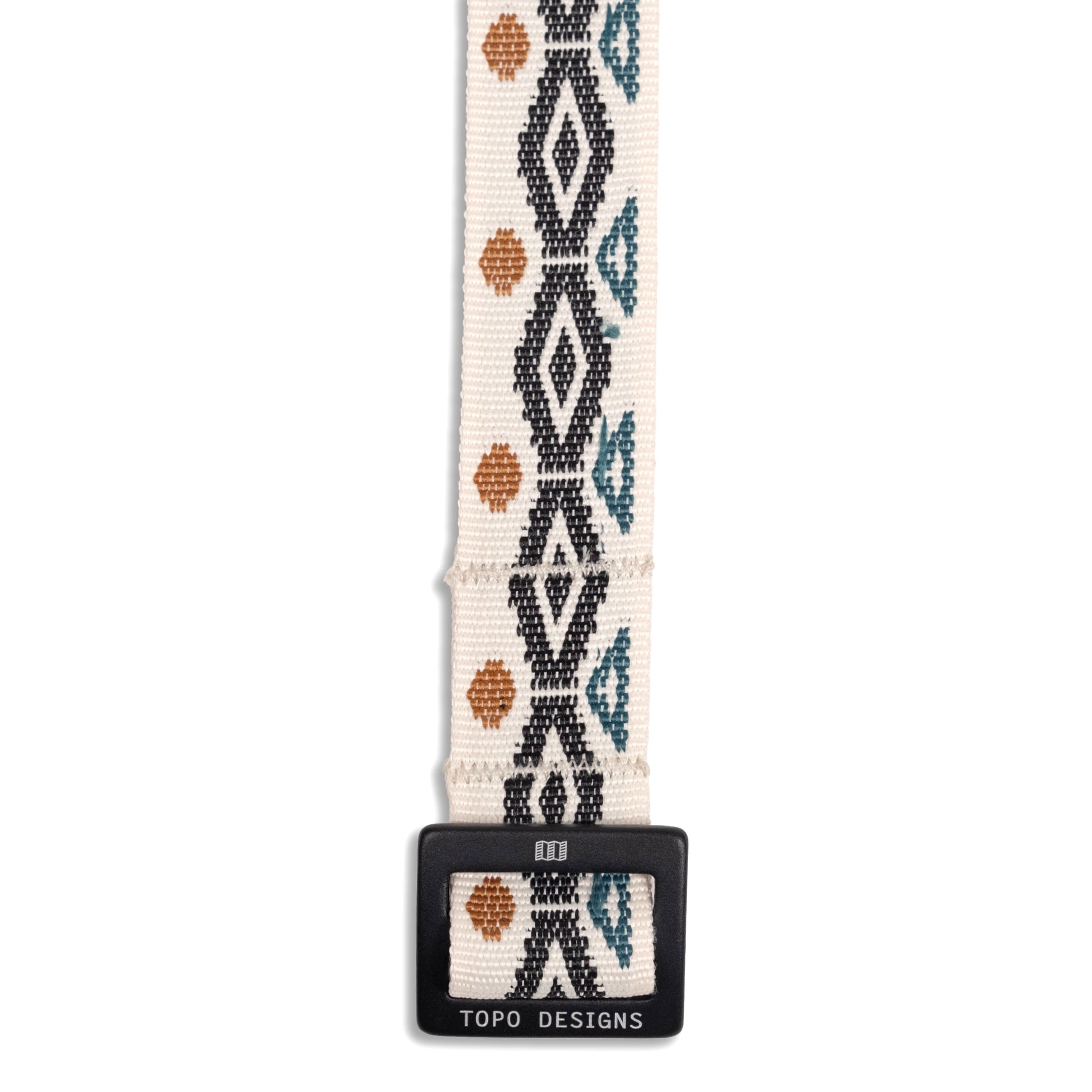 Front View of Topo Designs Slim Web Belt in "Bone White"