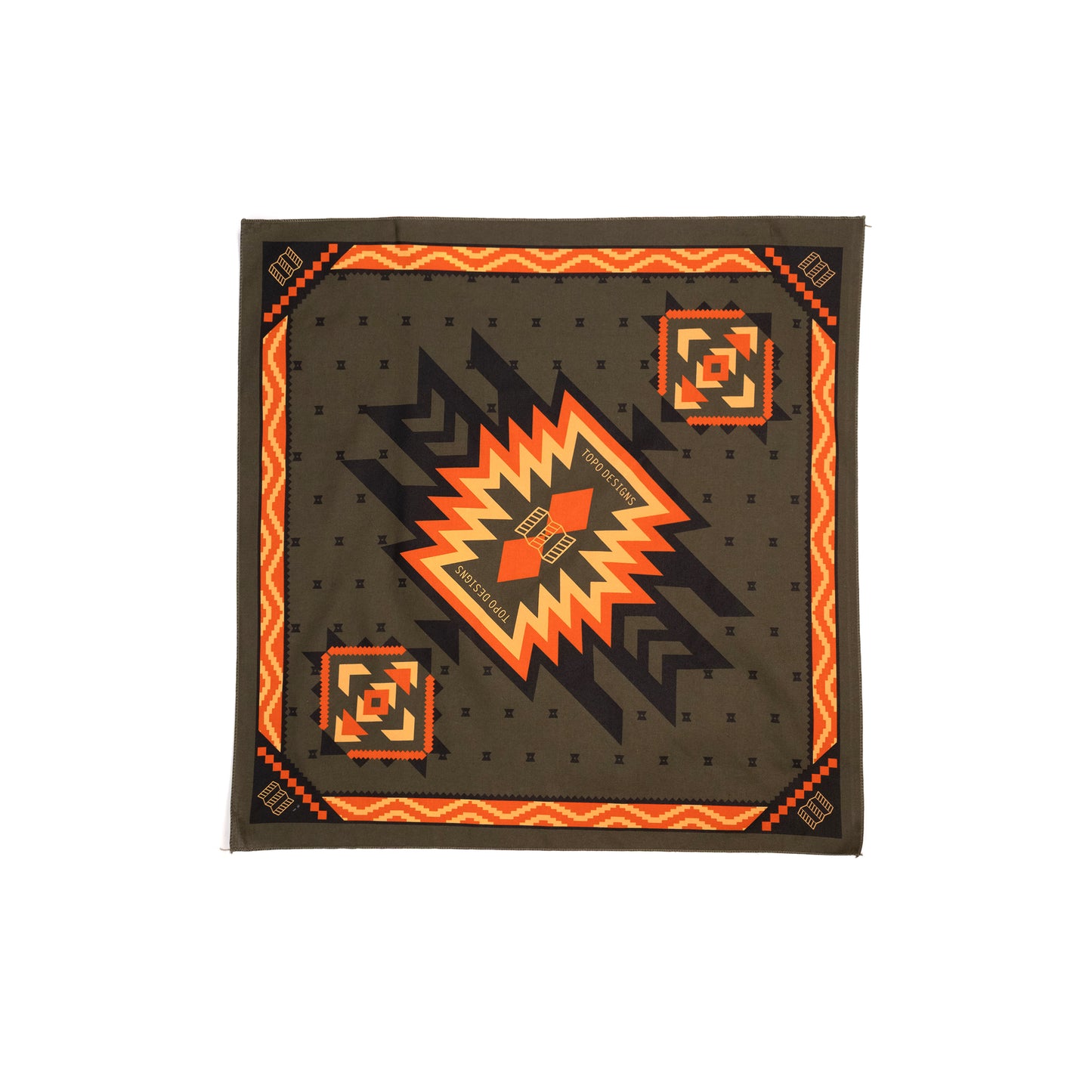 Topo Designs x Pine Printshop Bandana in "Dark Olive"