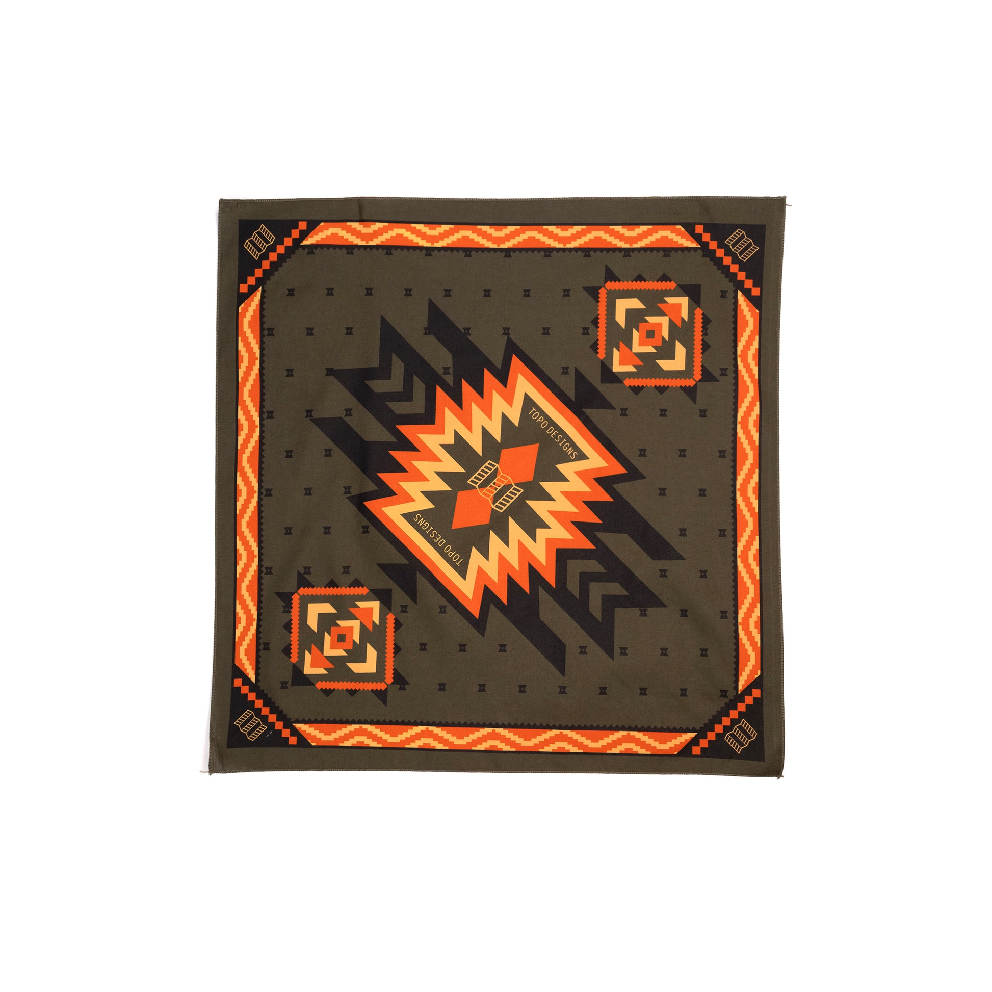 Topo Designs x Pine Printshop Bandana in "Dark Olive"