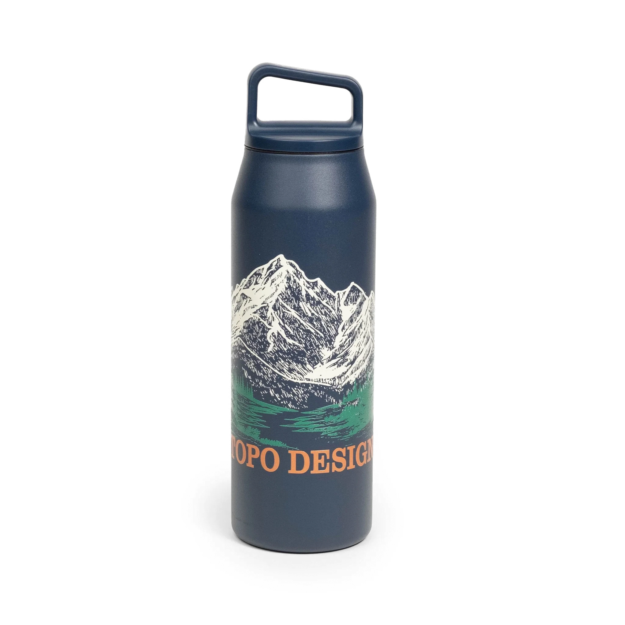 Topo Designs x MiiR Wide Mouth Water Bottle - 32 oz in "Tidal Blue"