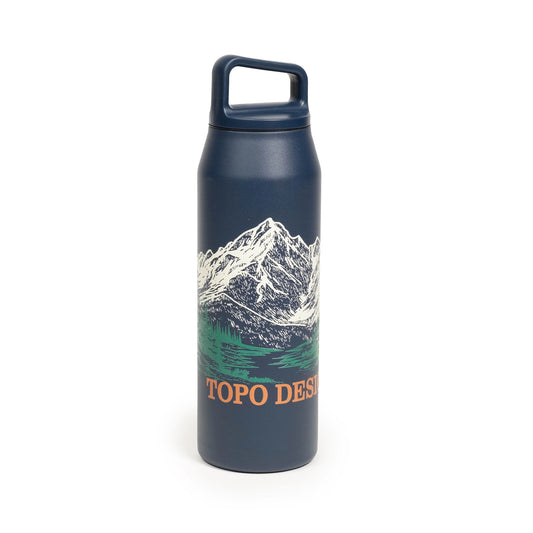 Topo Designs x MiiR Wide Mouth Water Bottle - 32 oz in "Tidal Blue"