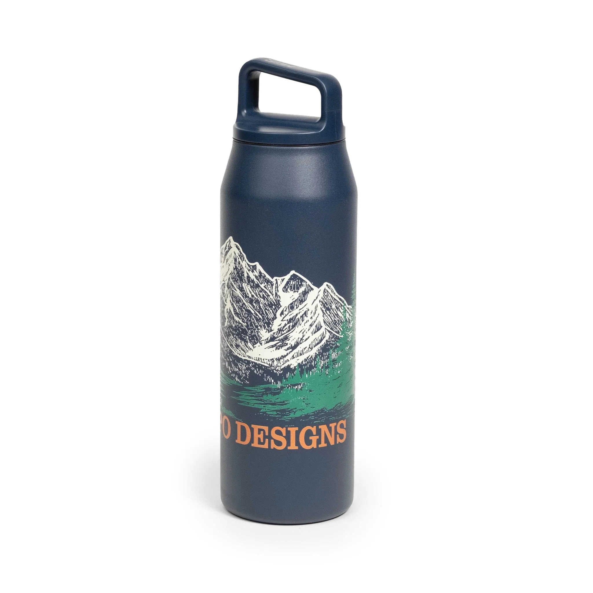 Topo Designs x MiiR Wide Mouth Water Bottle - 32 oz in "Tidal Blue"