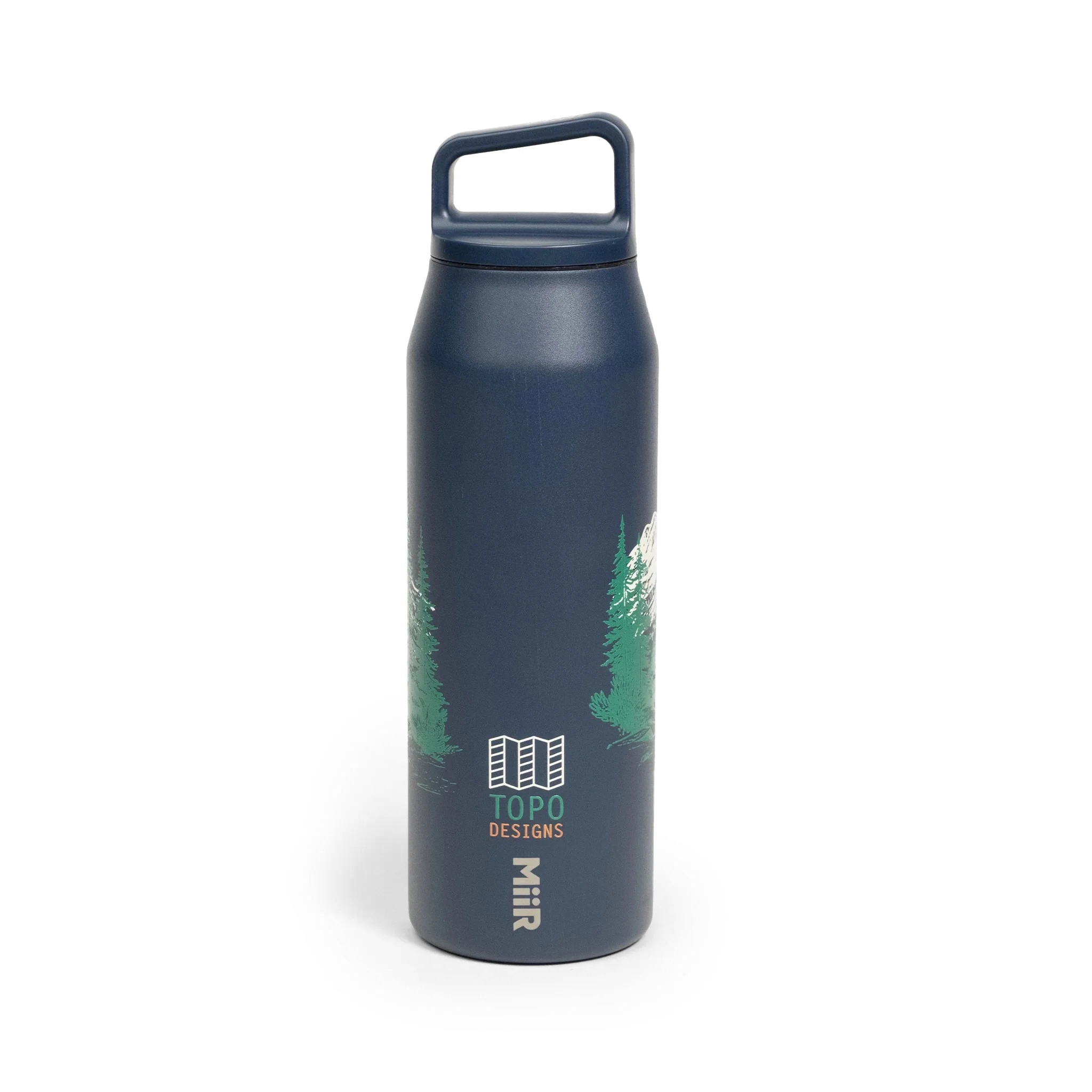 Topo Designs x MiiR Wide Mouth Water Bottle - 32 oz in "Tidal Blue"
