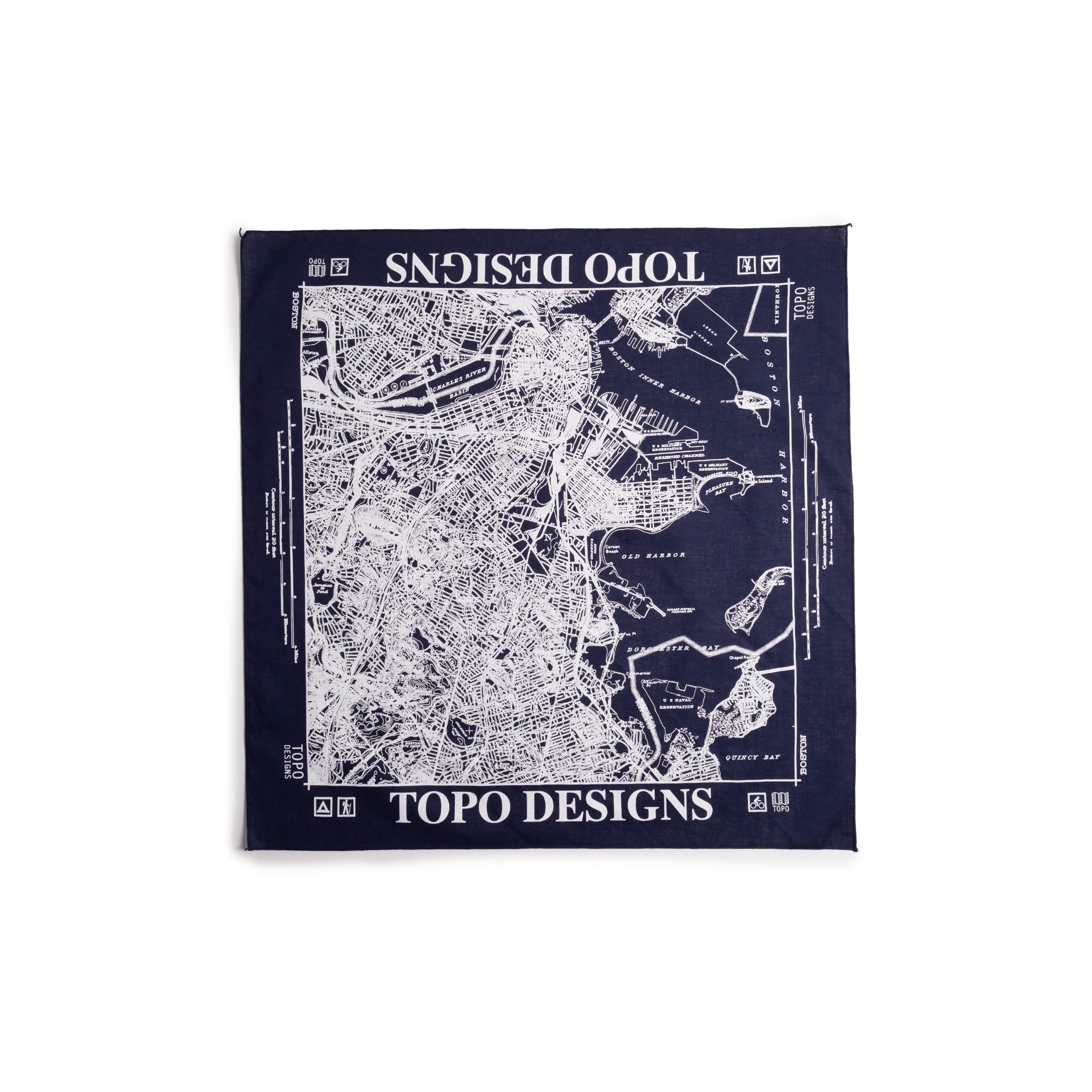 Topo Designs x Pine Printshop Bandana in "Boston Navy"