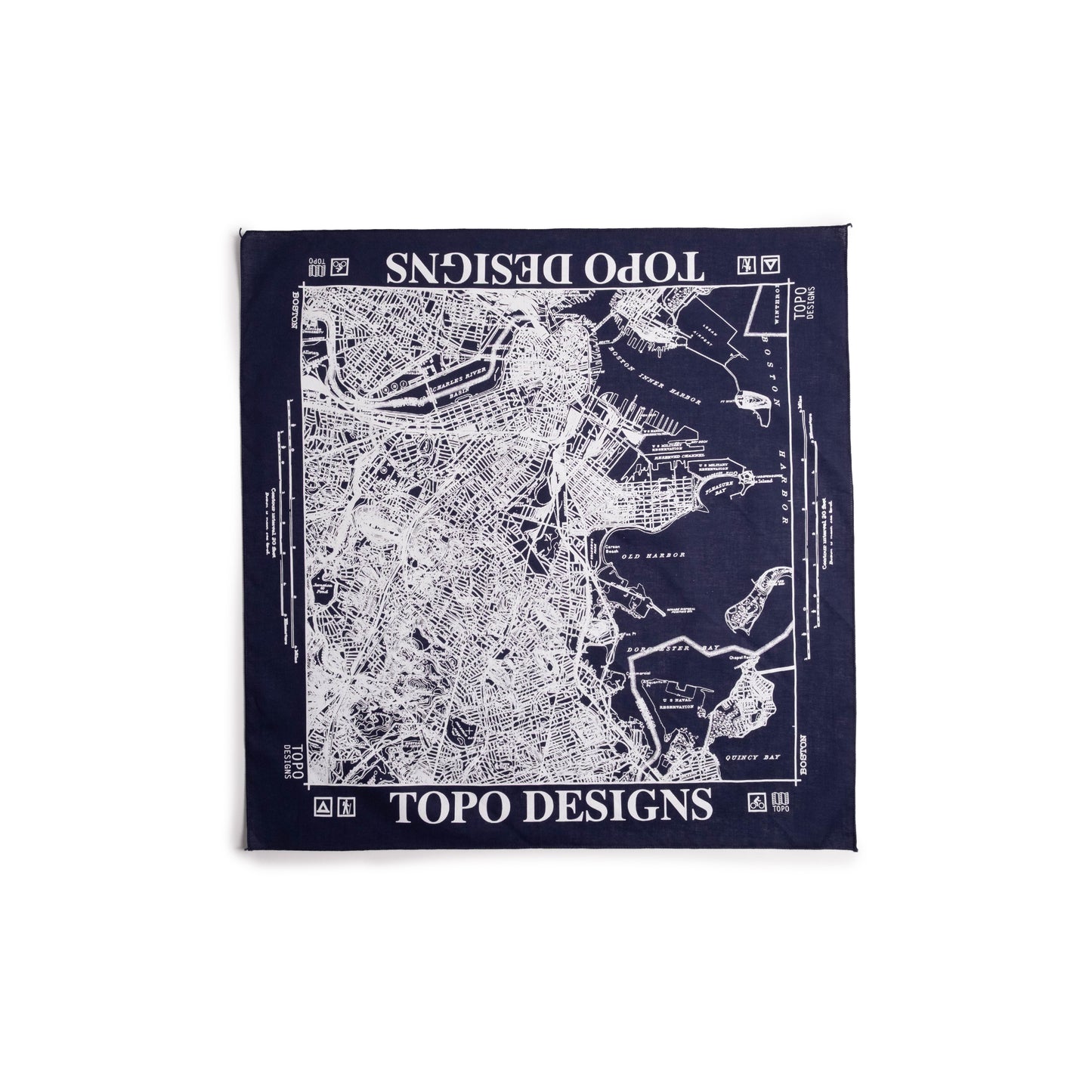 Topo Designs x Pine Printshop Bandana in "Boston Navy"