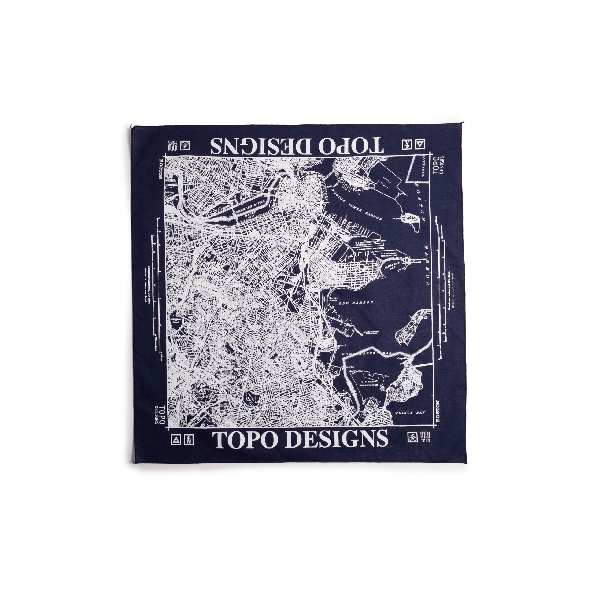 Topo Designs x Pine Printshop Bandana in "Boston Navy"