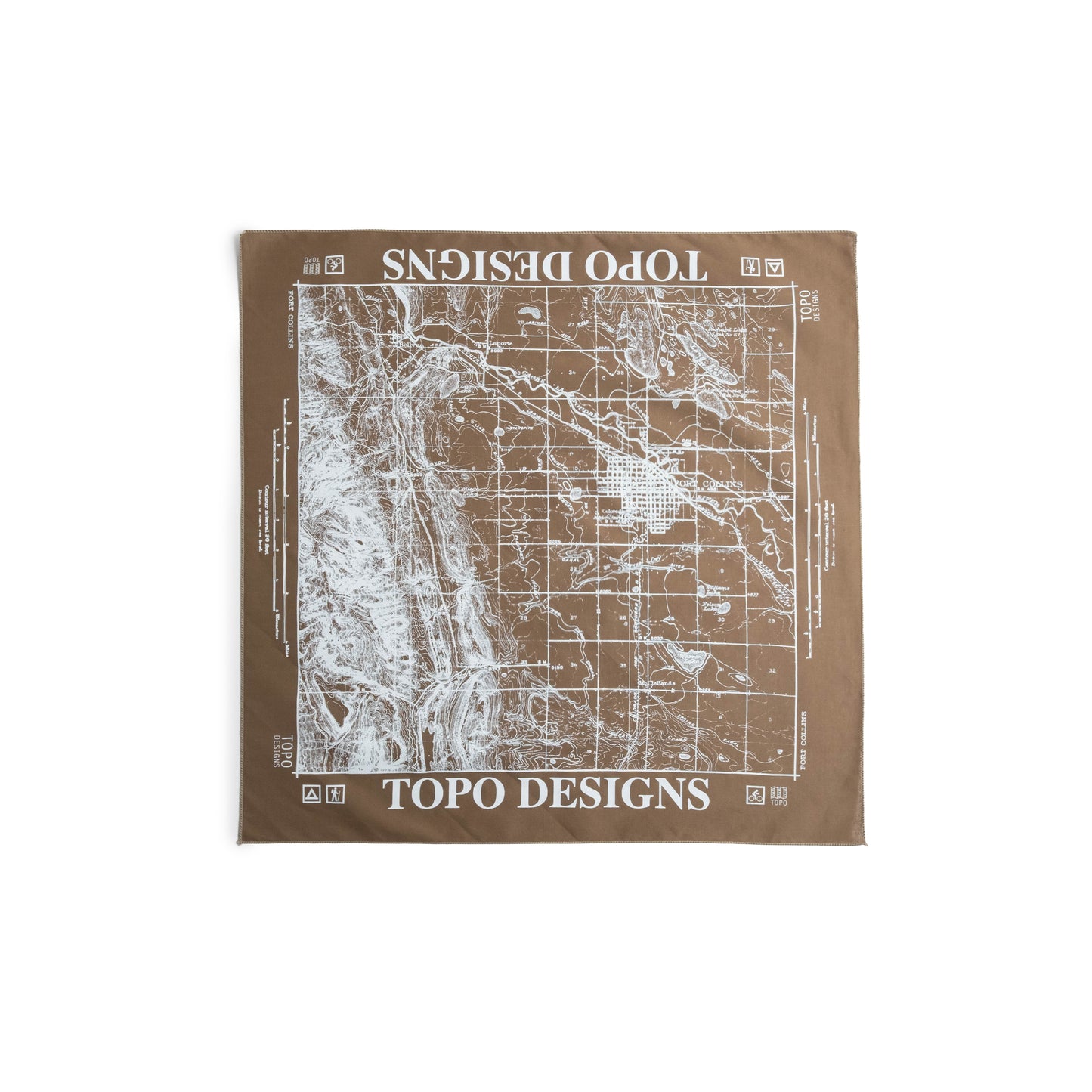 Topo Designs x Pine Printshop Bandana in "Fort Collins Sand"