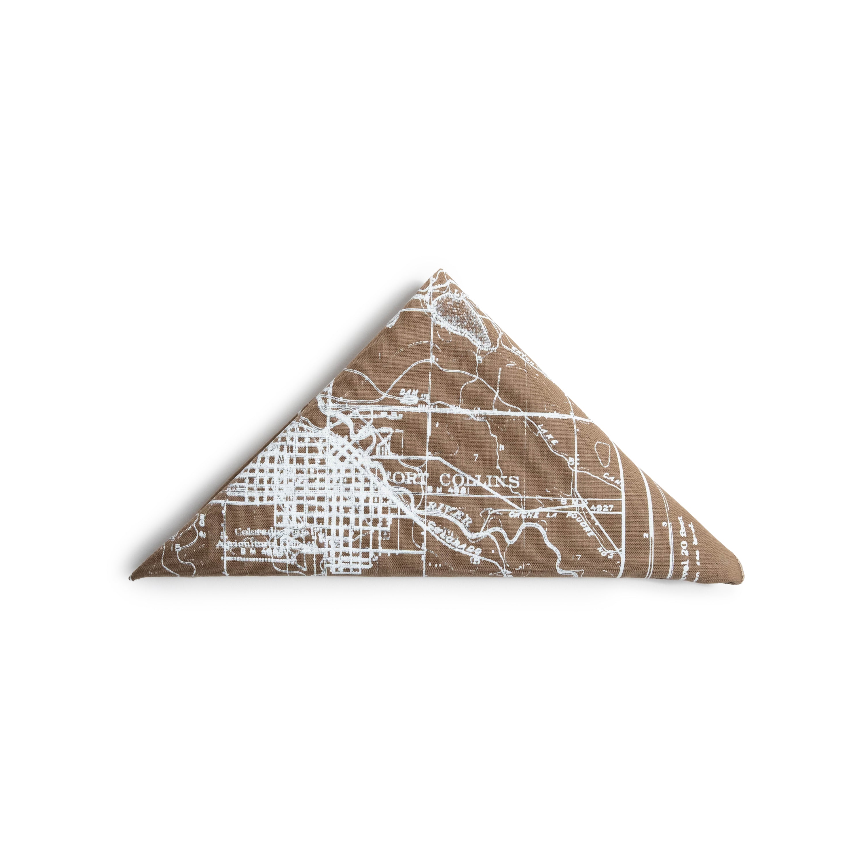 Topo Designs x Pine Printshop Bandana in "Fort Collins Sand" folded