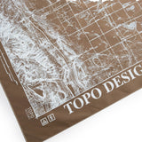 Topo Designs x Pine Printshop Bandana in "Fort Collins Sand" corner detail