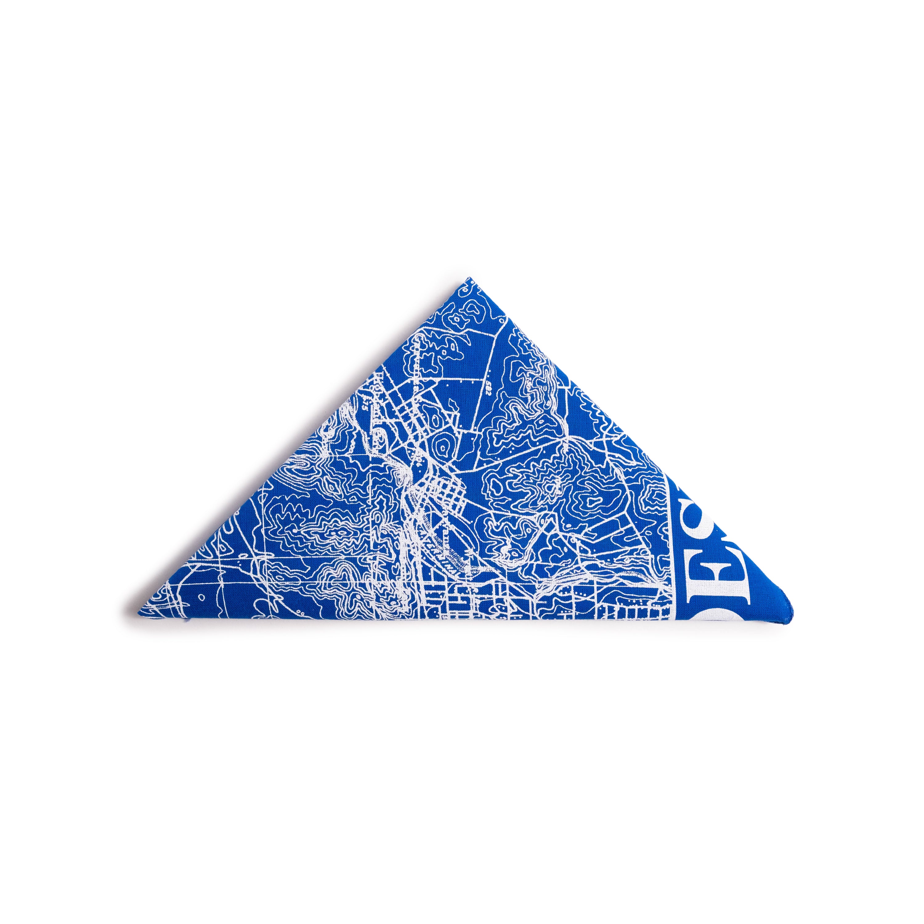 Topo Designs x Pine Printshop Bandana in "Los Angeles Royal Blue" folded