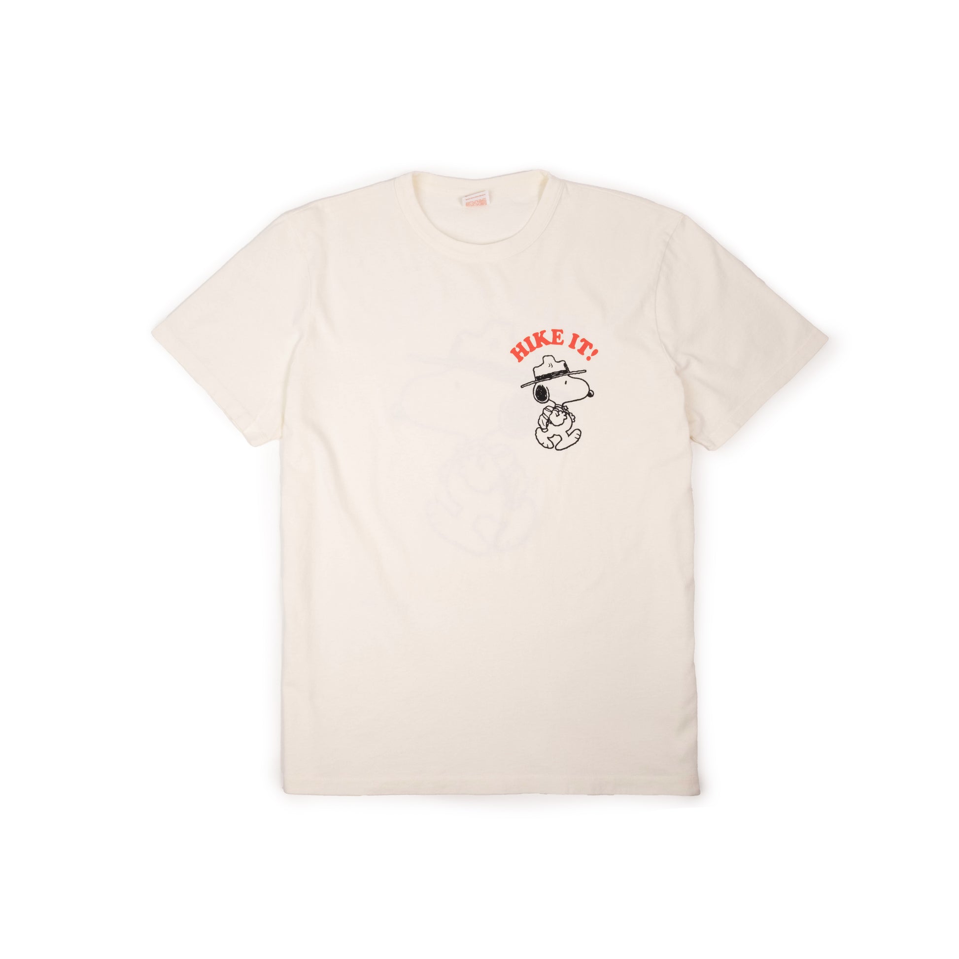 Front View of Topo Designs x TSPTR Hike It Tee in "Vintage White"