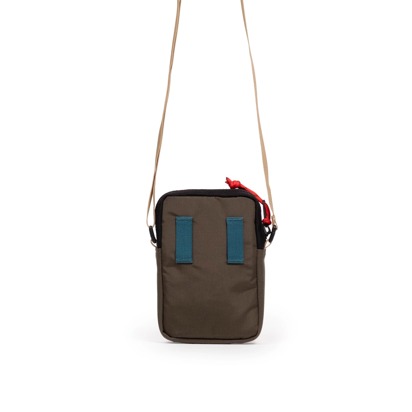 Back view of Topo Designs x TSPTR Mini Shoulder Bag in "Olive / Woodland"
