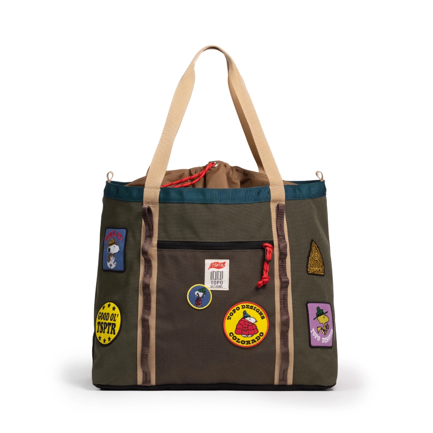 Topo Designs x TSPTR Mountain Utility Tote in "Olive / Woodland"