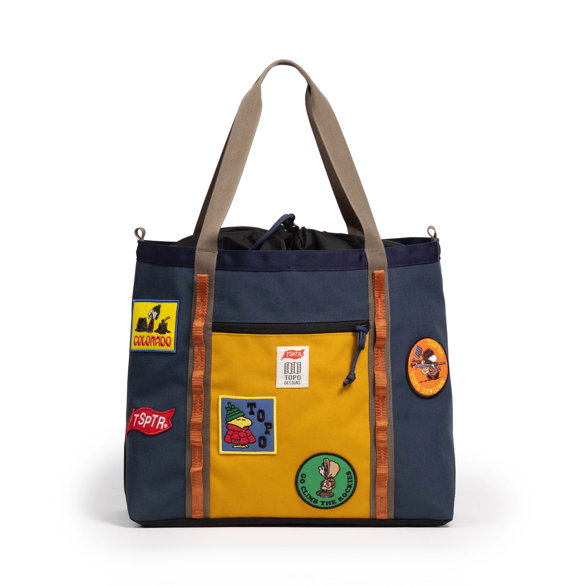 Topo Designs x TSPTR Mountain Utility Tote in "Pond Blue / Mustard"