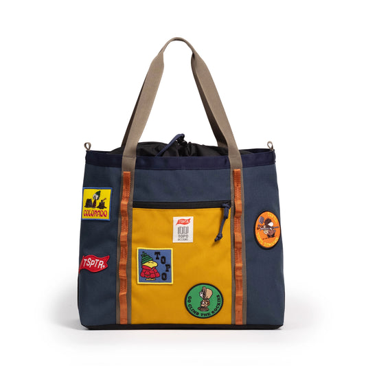 Topo Designs x TSPTR Mountain Utility Tote in "Pond Blue / Mustard"