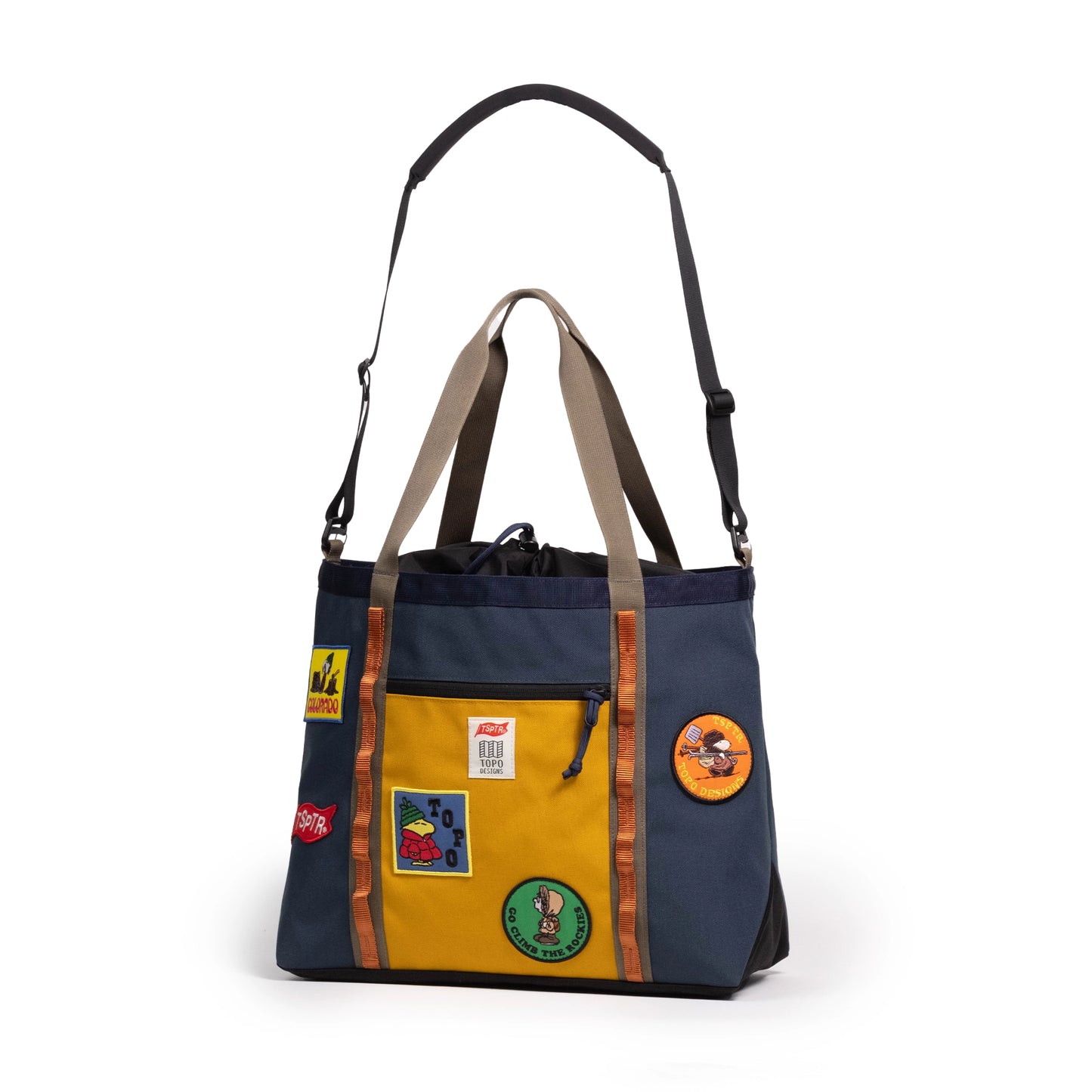 Topo Designs x TSPTR Mountain Utility Tote in "Pond Blue / Mustard"