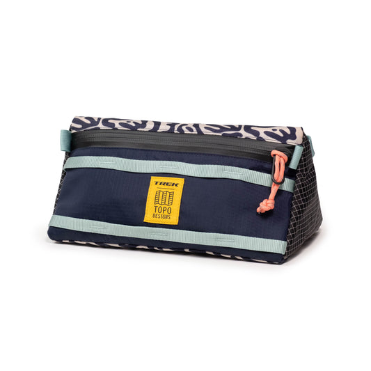 Front image of Topo Designs x Trek Bike Bag in "Party / Grid"
