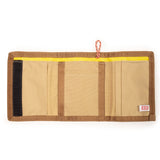 Detail shot of Topo Designs Tri -Fold Wallet in "Desert Palm / Sahara"
