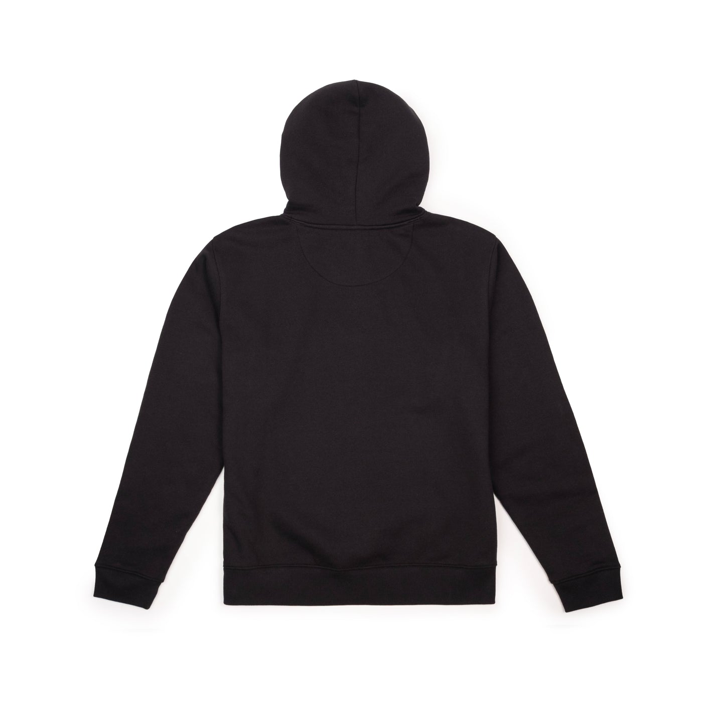 Back View of Topo Designs Alpine High Label Hoodie in "Black"